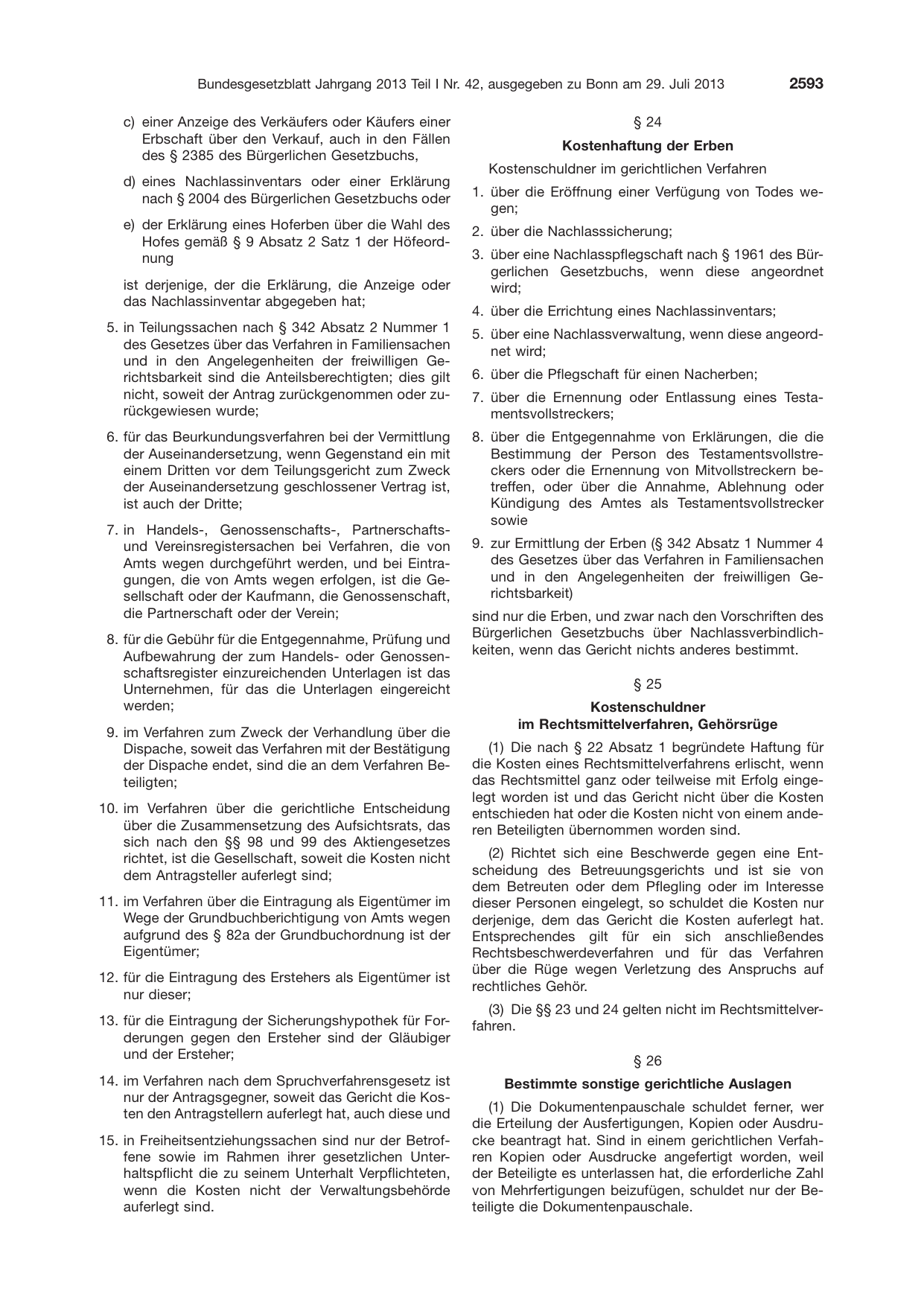 BGBl. 2013, Seite 2593 — Originalseite als Abbildung