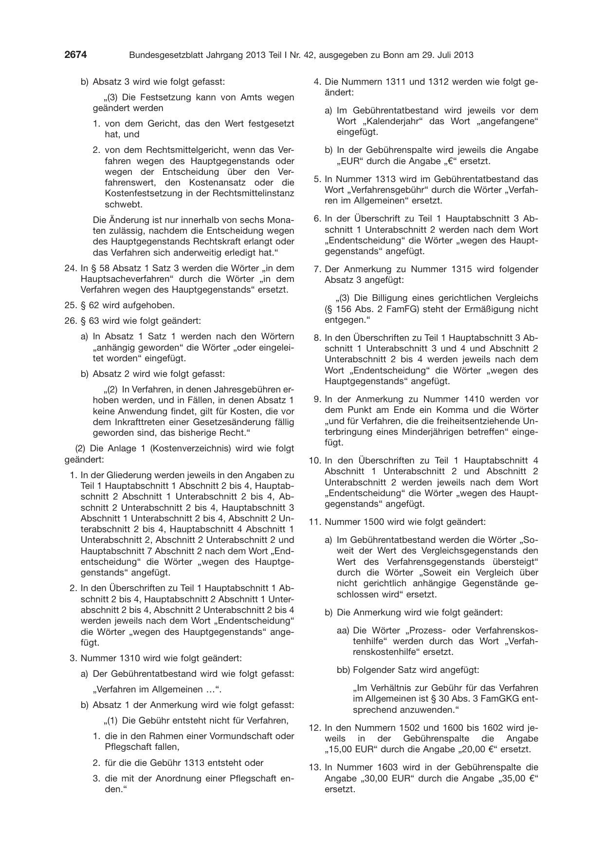 BGBl. 2013, Seite 2674 — Originalseite als Abbildung