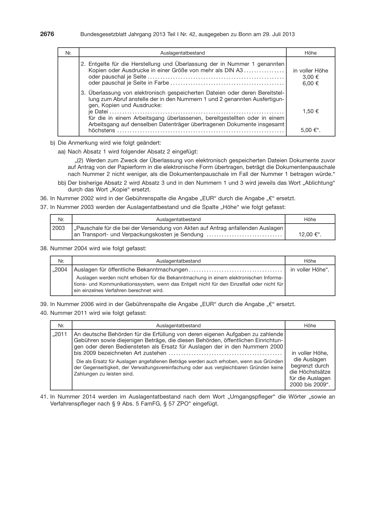 BGBl. 2013, Seite 2676 — Originalseite als Abbildung