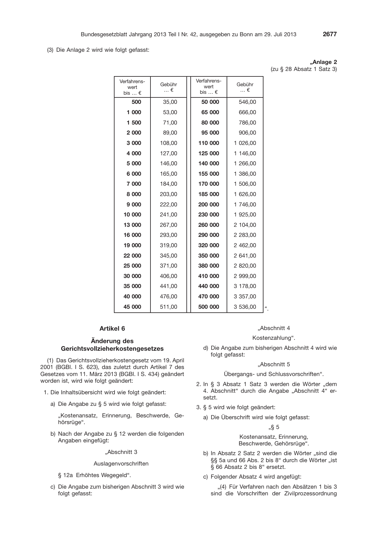 BGBl. 2013, Seite 2677 — Originalseite als Abbildung