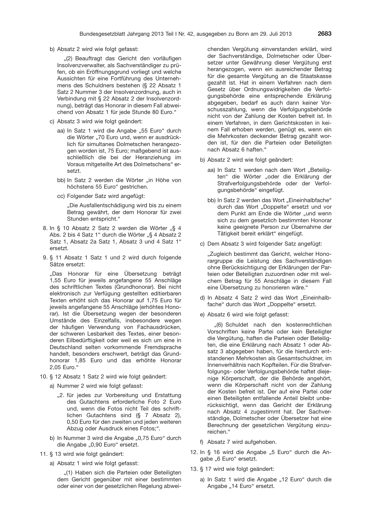 BGBl. 2013, Seite 2683 — Originalseite als Abbildung