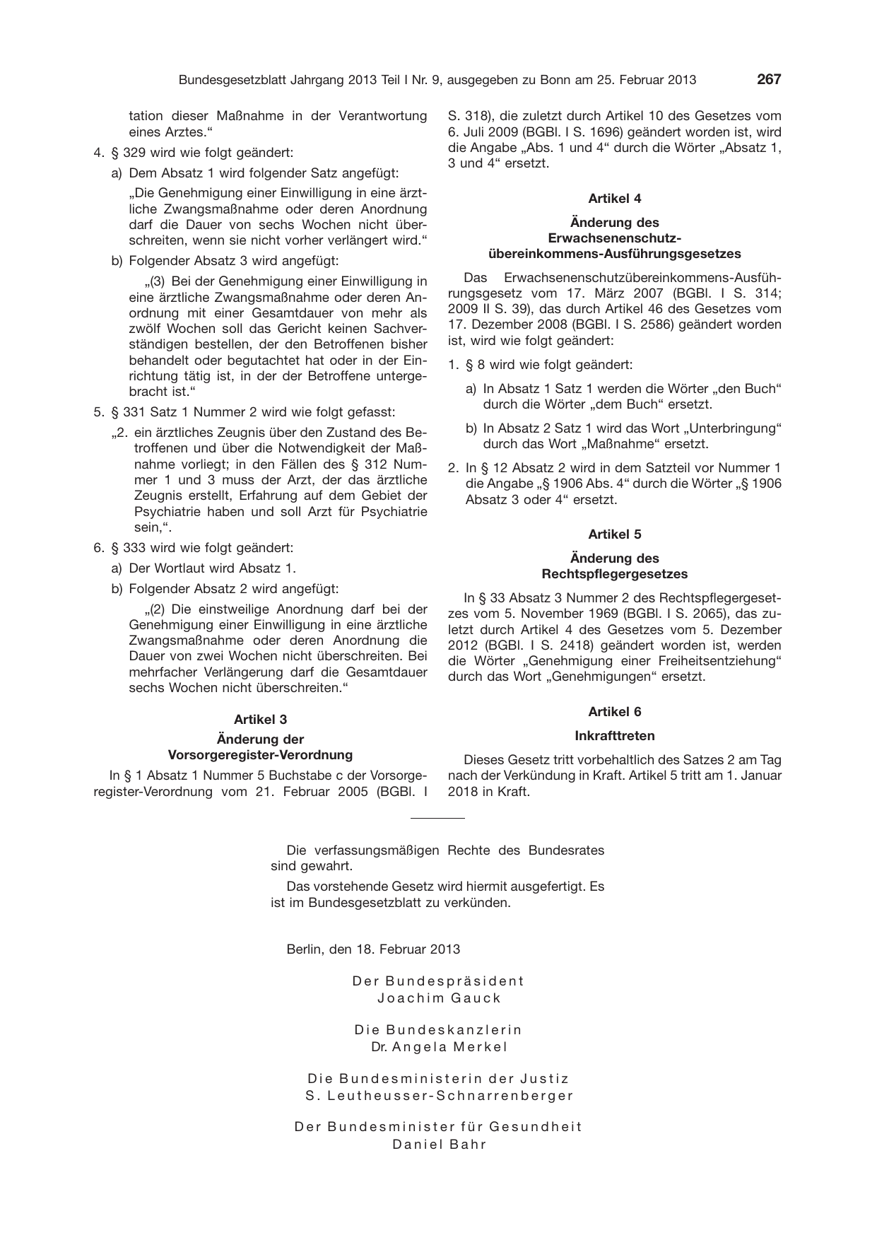 BGBl. 2013, Seite 267 — Originalseite als Abbildung