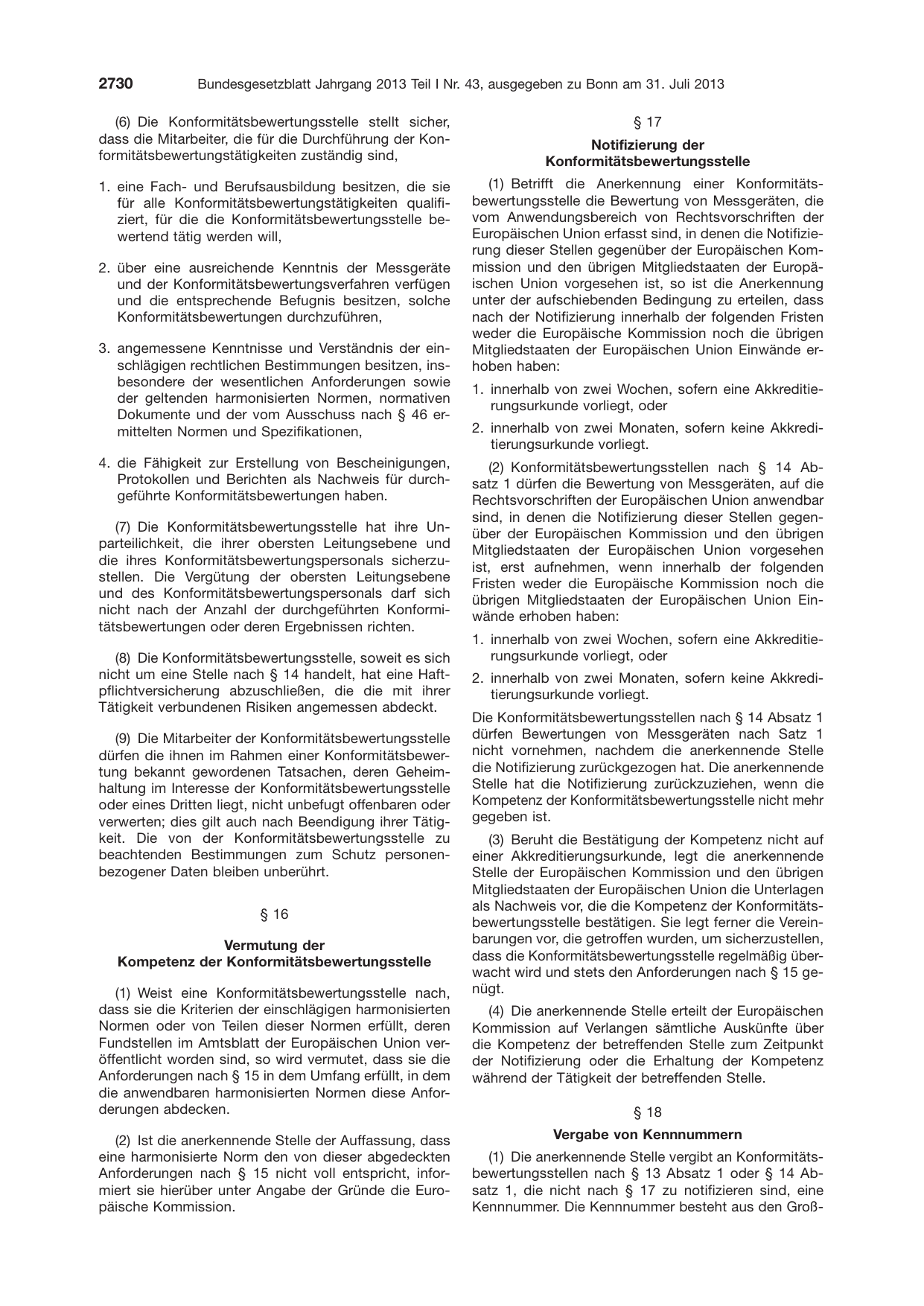 BGBl. 2013, Seite 2730 — Originalseite als Abbildung