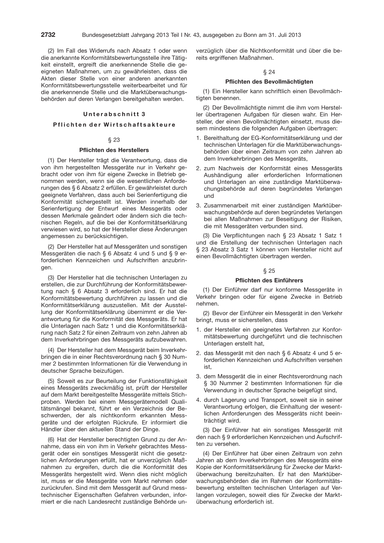 BGBl. 2013, Seite 2732 — Originalseite als Abbildung