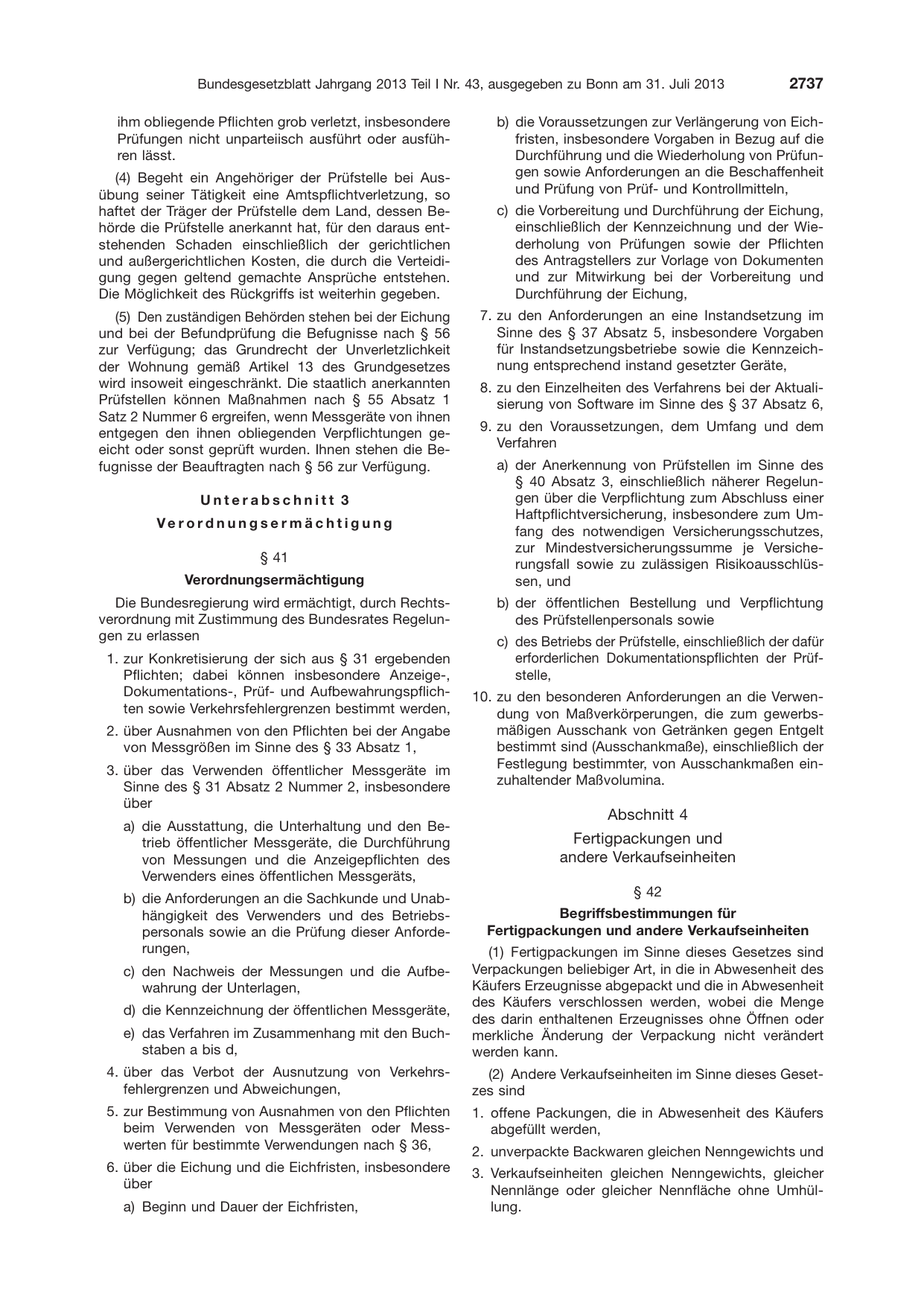 BGBl. 2013, Seite 2737 — Originalseite als Abbildung