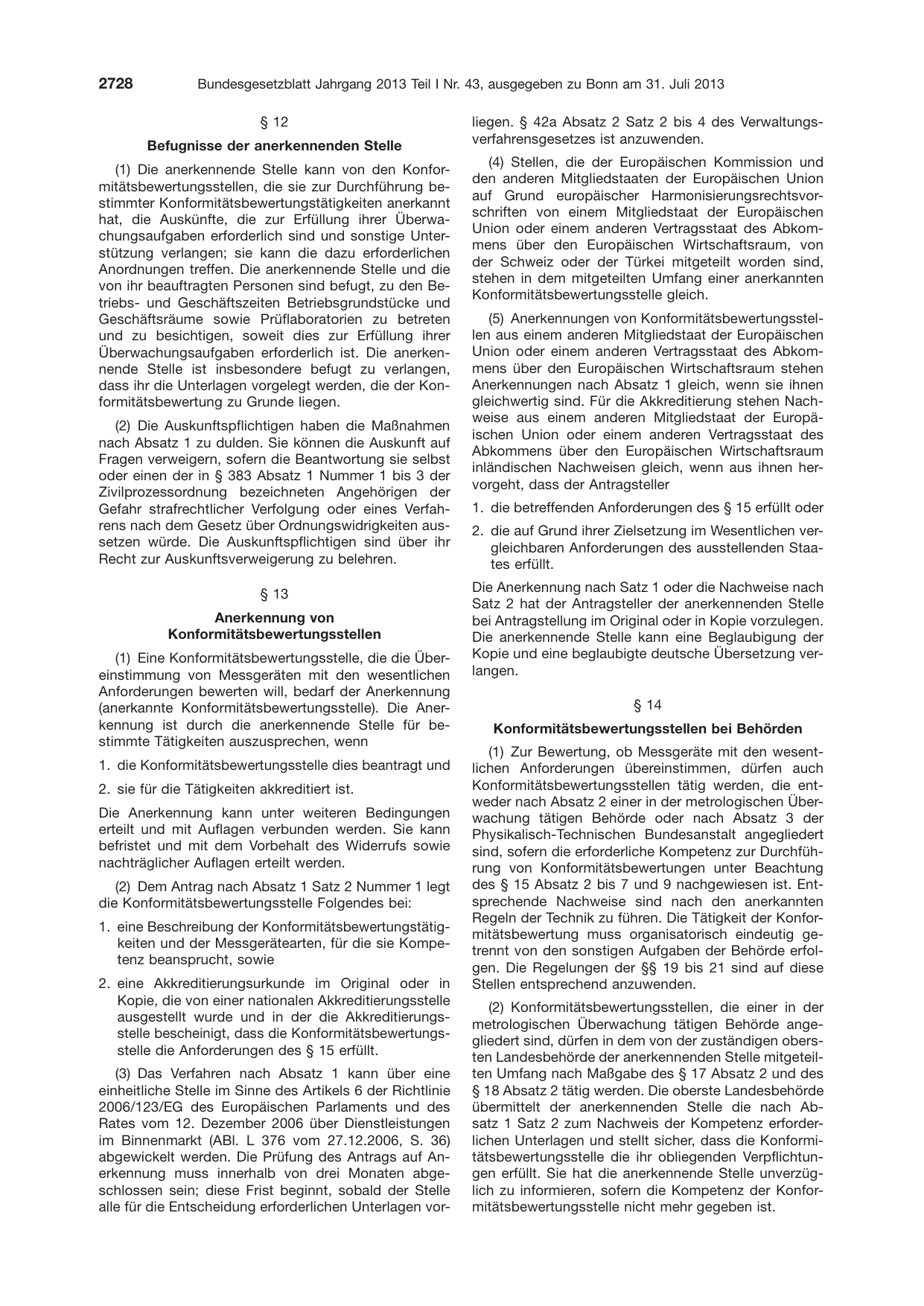 BGBl. 2013, Seite 2728 — Originalseite als Abbildung