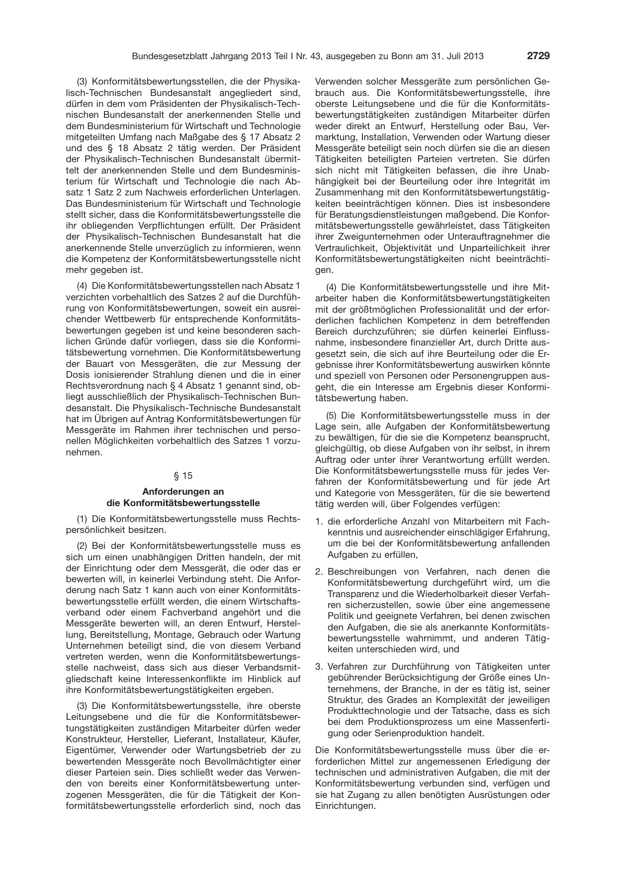 BGBl. 2013, Seite 2729 — Originalseite als Abbildung