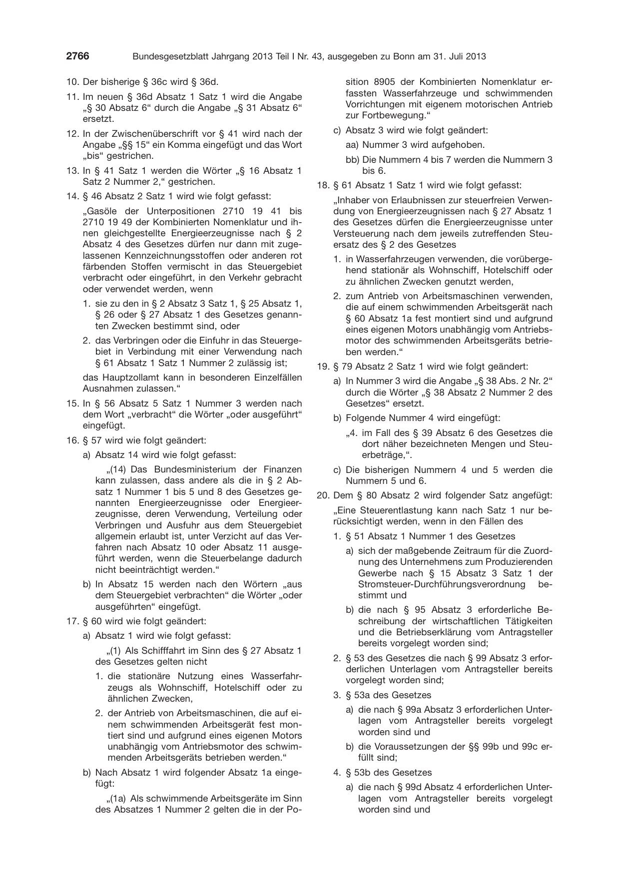 BGBl. 2013, Seite 2766 — Originalseite als Abbildung