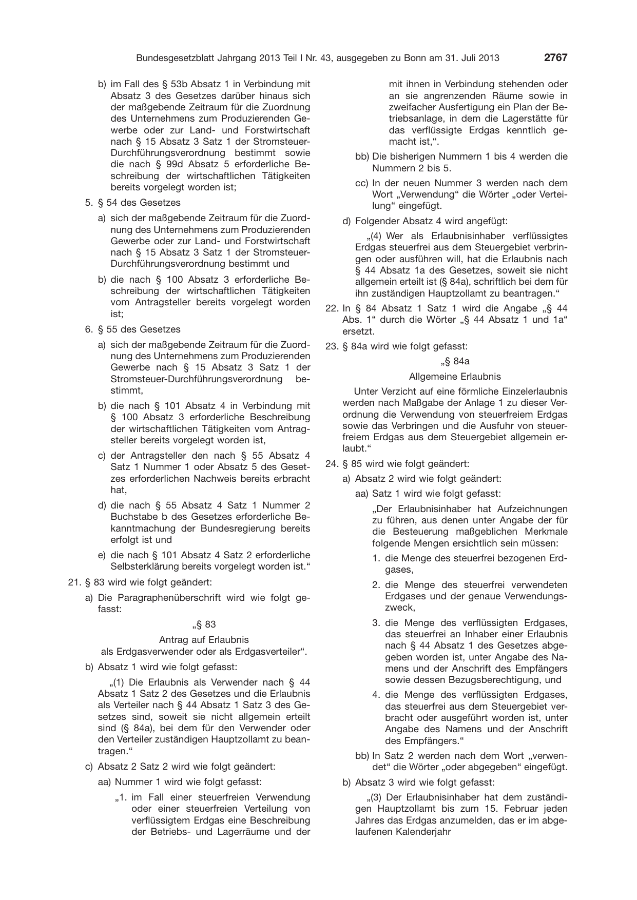 BGBl. 2013, Seite 2767 — Originalseite als Abbildung