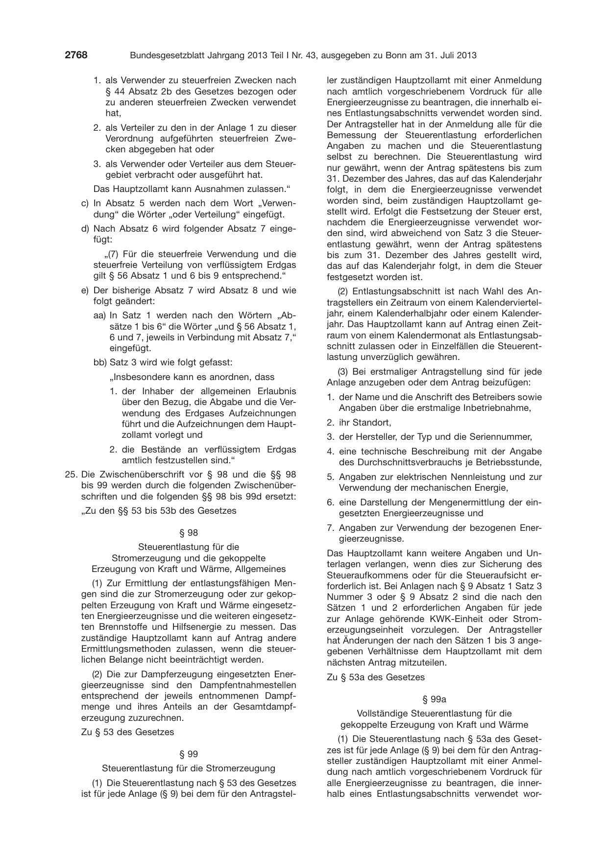 BGBl. 2013, Seite 2768 — Originalseite als Abbildung