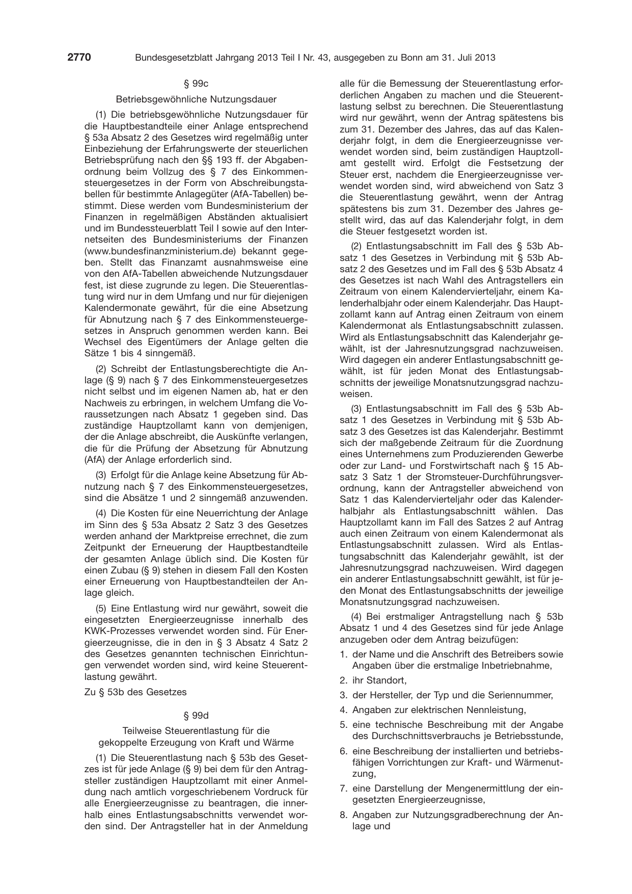 BGBl. 2013, Seite 2770 — Originalseite als Abbildung
