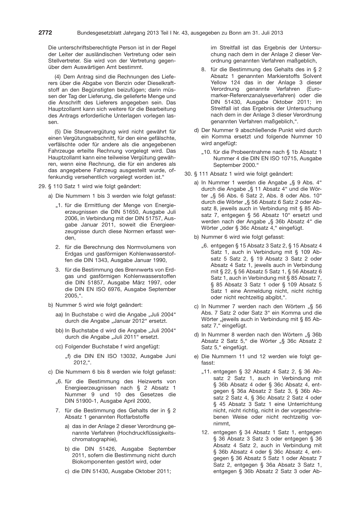 BGBl. 2013, Seite 2772 — Originalseite als Abbildung