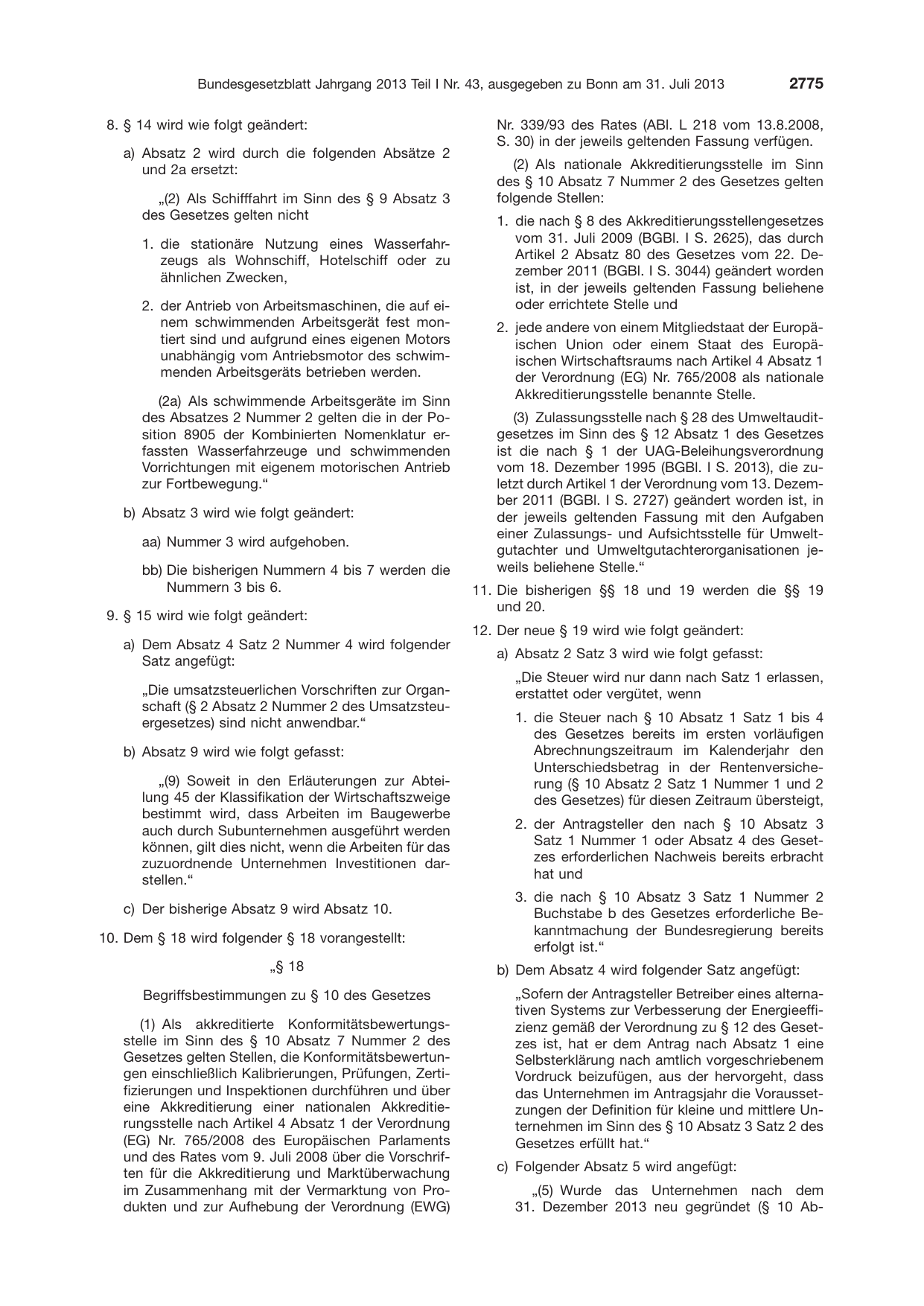 BGBl. 2013, Seite 2775 — Originalseite als Abbildung