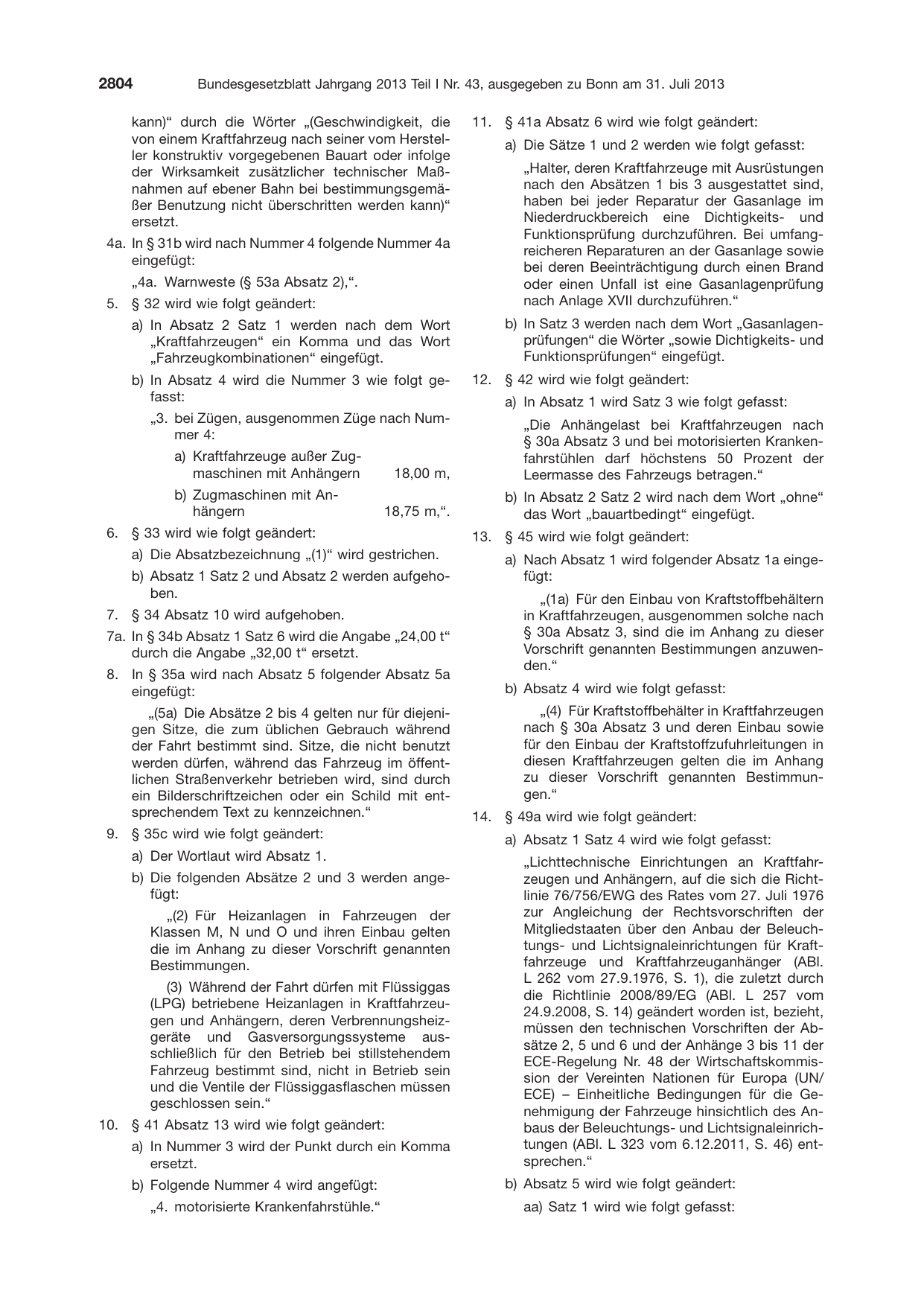 BGBl. 2013, Seite 2804 — Originalseite als Abbildung