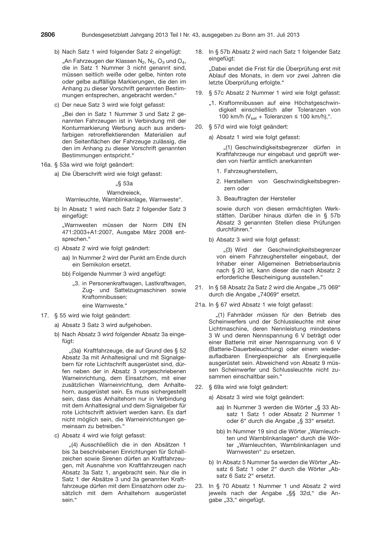 BGBl. 2013, Seite 2806 — Originalseite als Abbildung