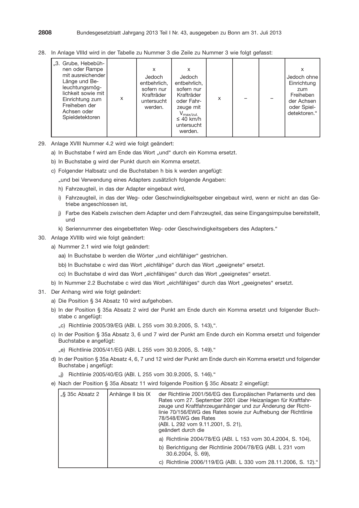 BGBl. 2013, Seite 2808 — Originalseite als Abbildung