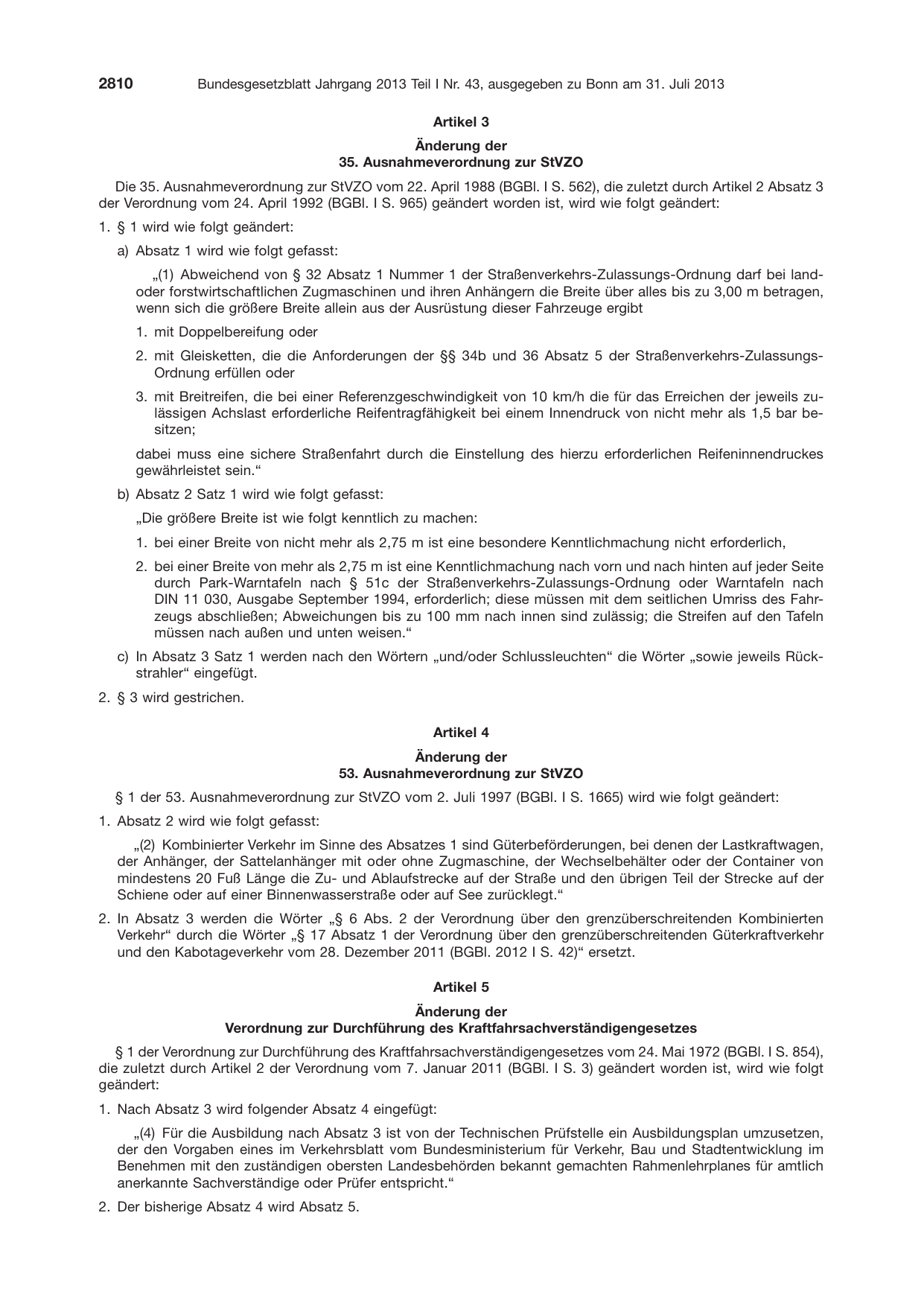 BGBl. 2013, Seite 2810 — Originalseite als Abbildung