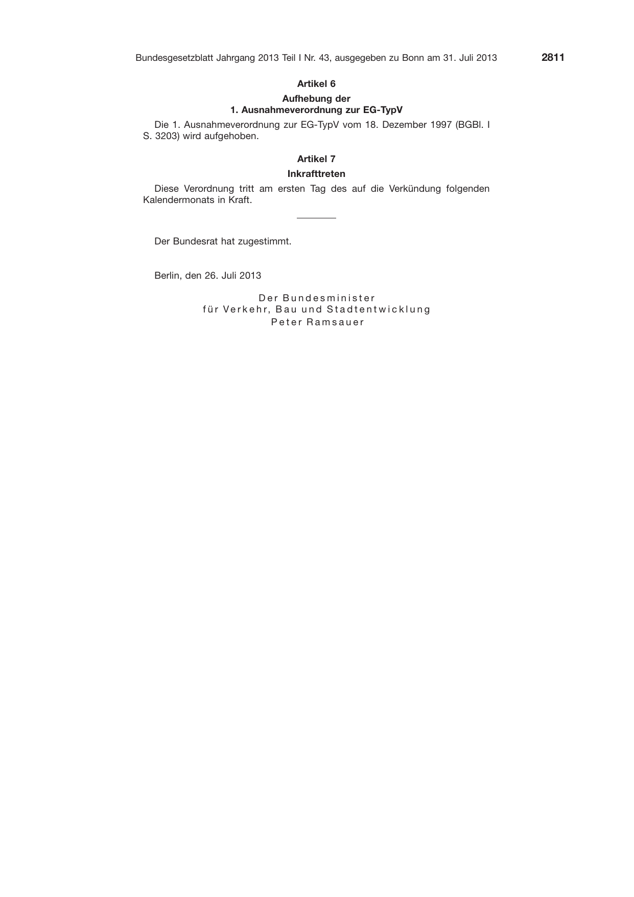 BGBl. 2013, Seite 2811 — Originalseite als Abbildung