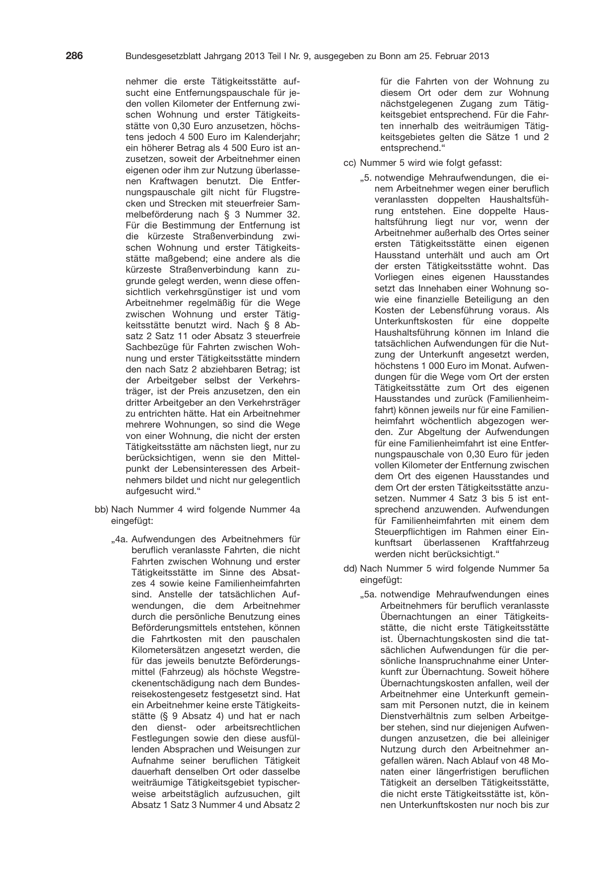 BGBl. 2013, Seite 286 — Originalseite als Abbildung
