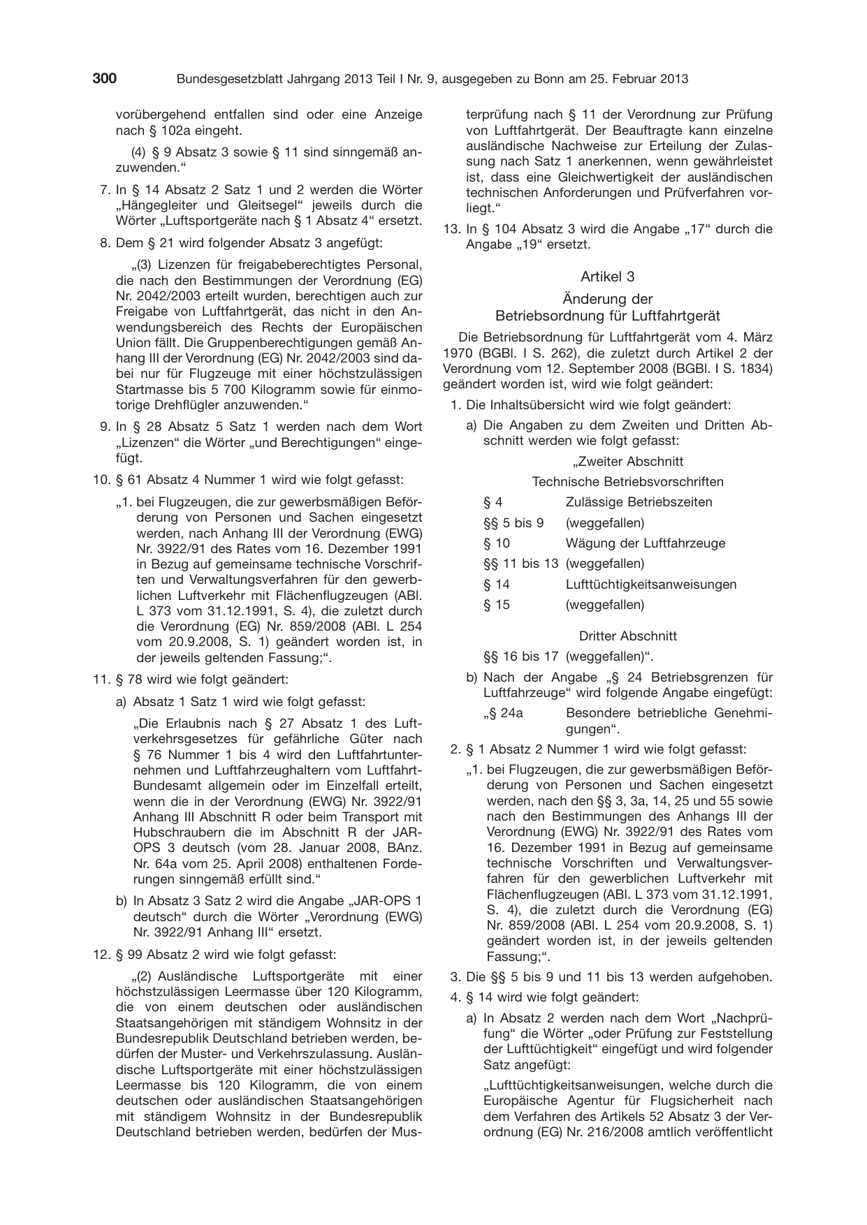 BGBl. 2013, Seite 300 — Originalseite als Abbildung