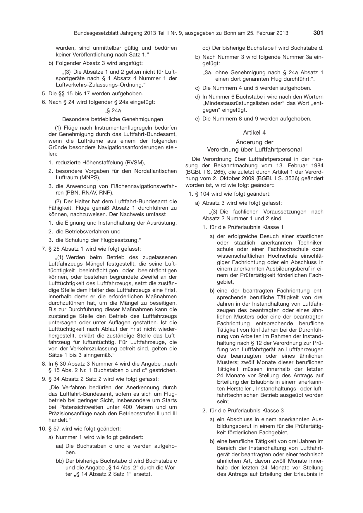 BGBl. 2013, Seite 301 — Originalseite als Abbildung