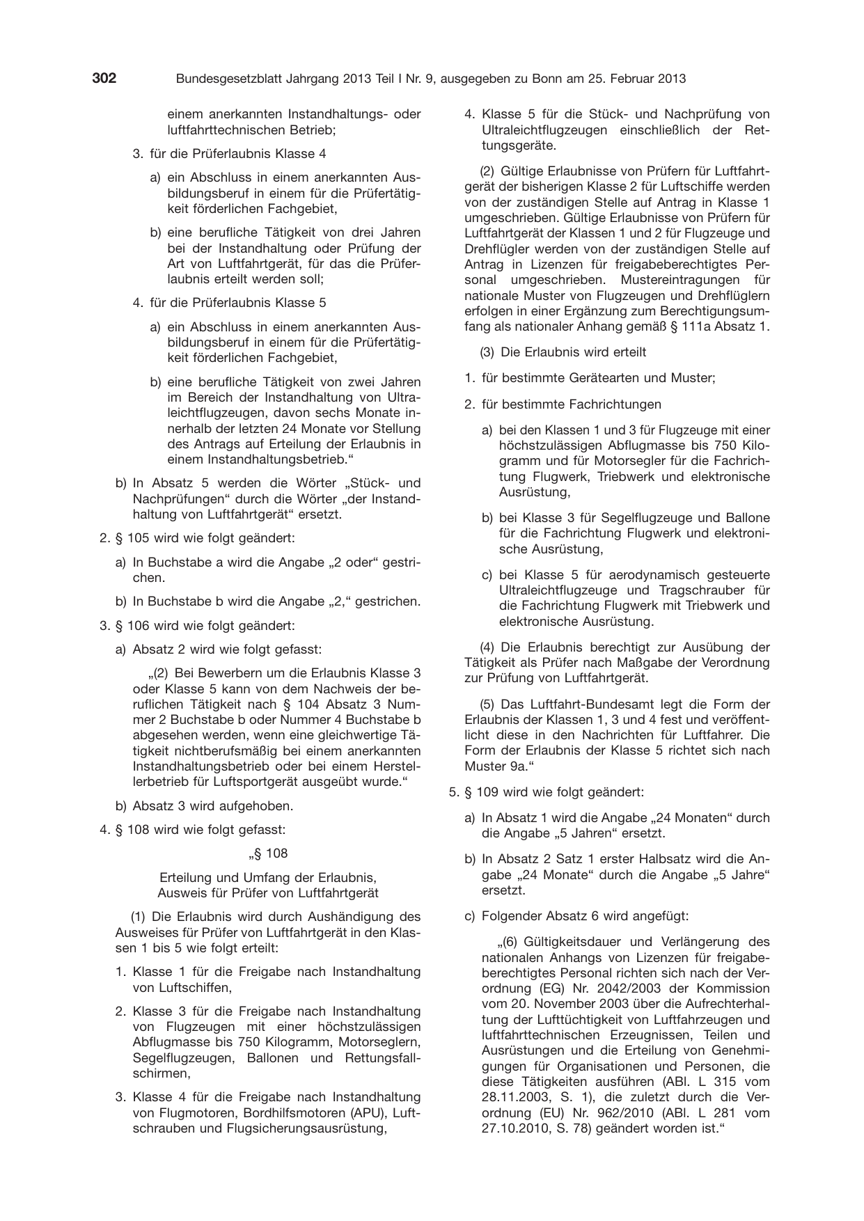BGBl. 2013, Seite 302 — Originalseite als Abbildung