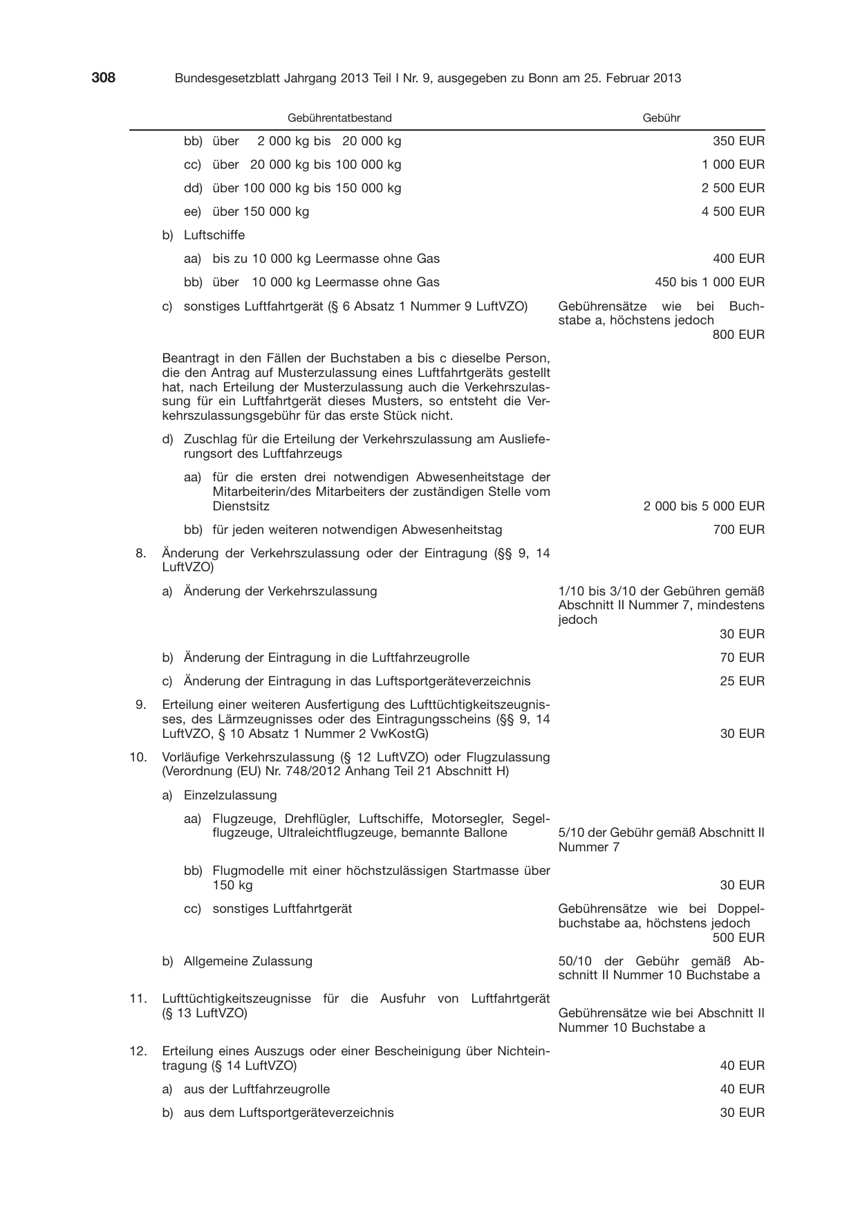 BGBl. 2013, Seite 308 — Originalseite als Abbildung