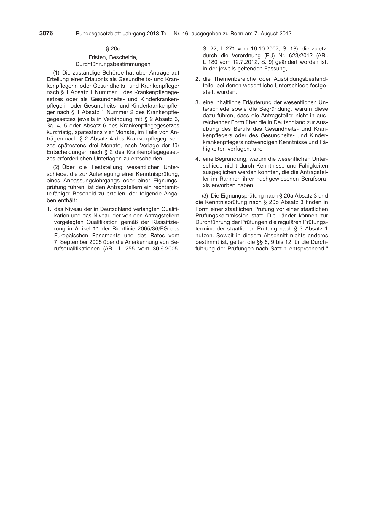 BGBl. 2013, Seite 3076 — Originalseite als Abbildung