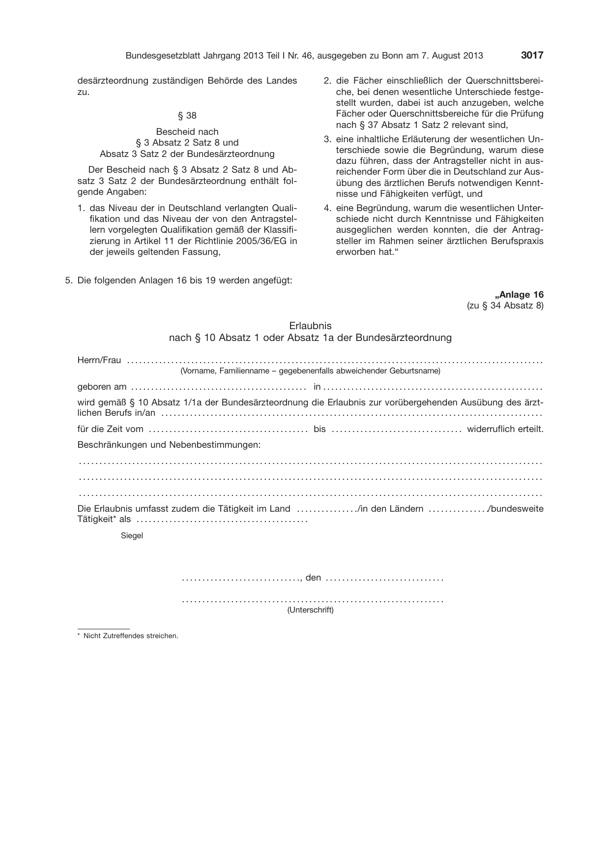 BGBl. 2013, Seite 3017 — Originalseite als Abbildung