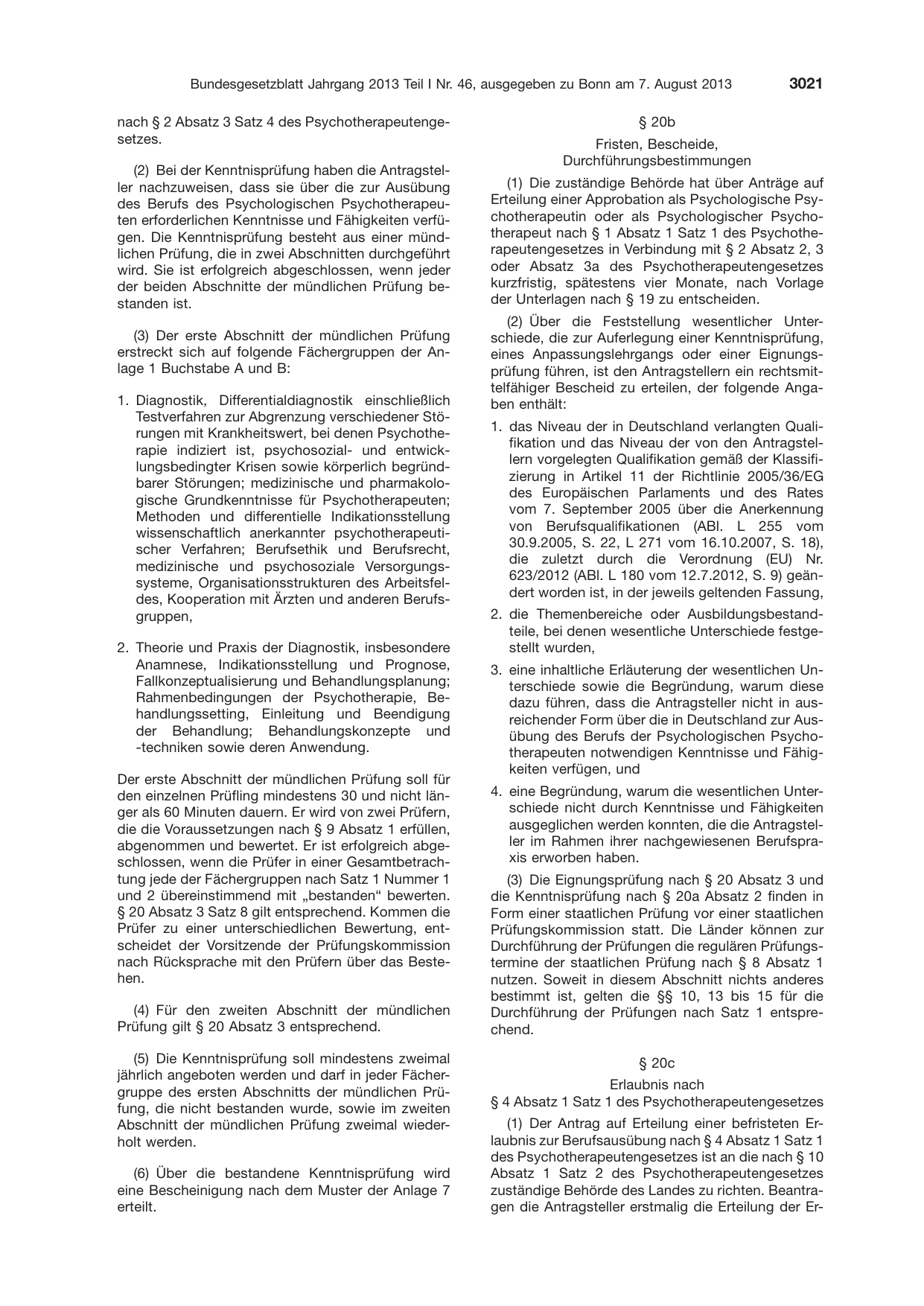 BGBl. 2013, Seite 3021 — Originalseite als Abbildung