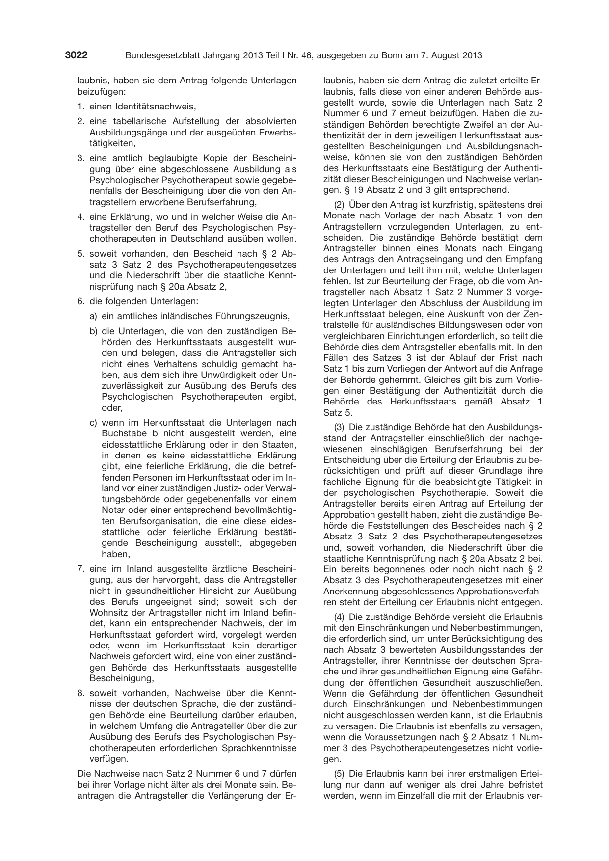 BGBl. 2013, Seite 3022 — Originalseite als Abbildung