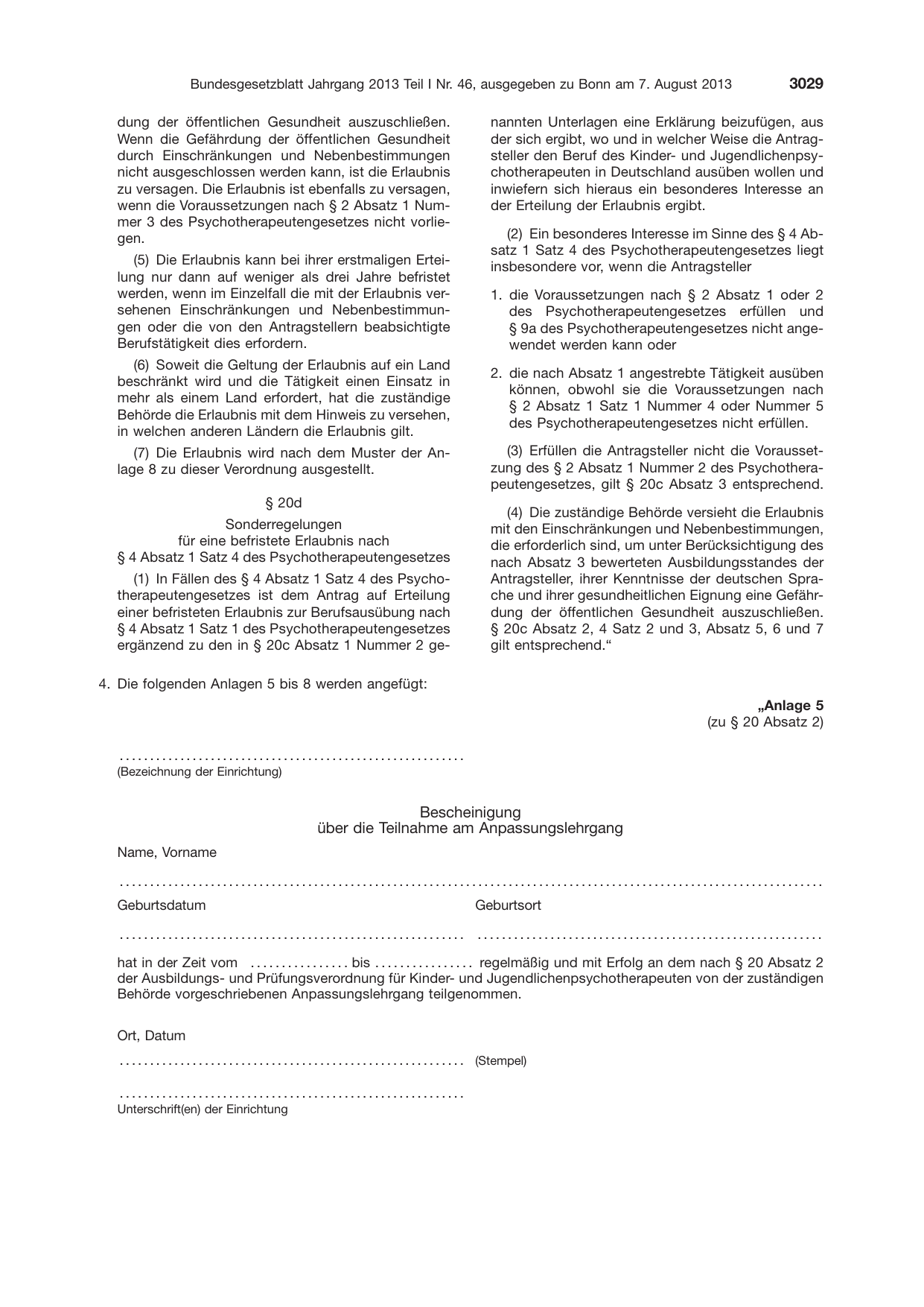 BGBl. 2013, Seite 3029 — Originalseite als Abbildung