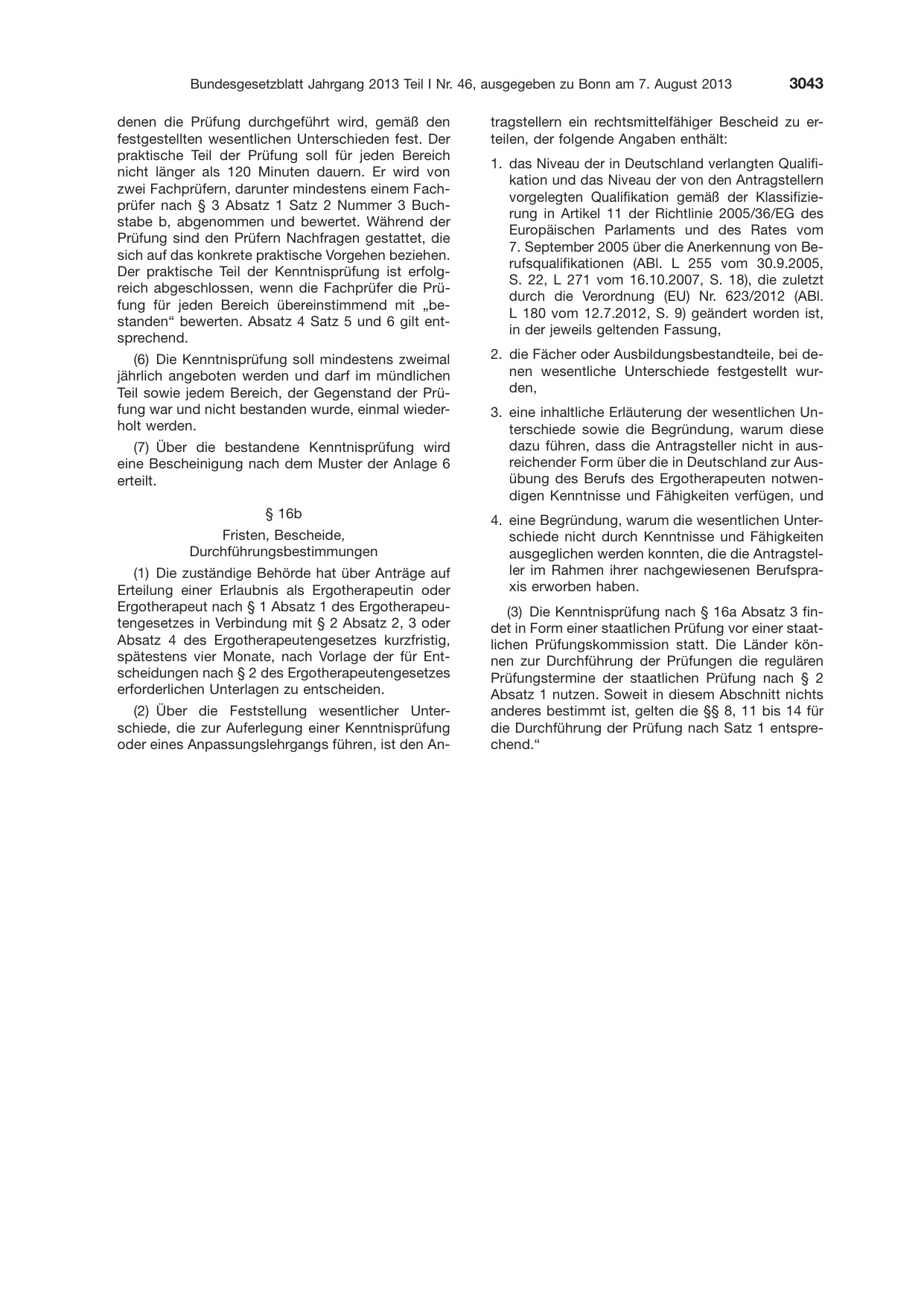 BGBl. 2013, Seite 3043 — Originalseite als Abbildung