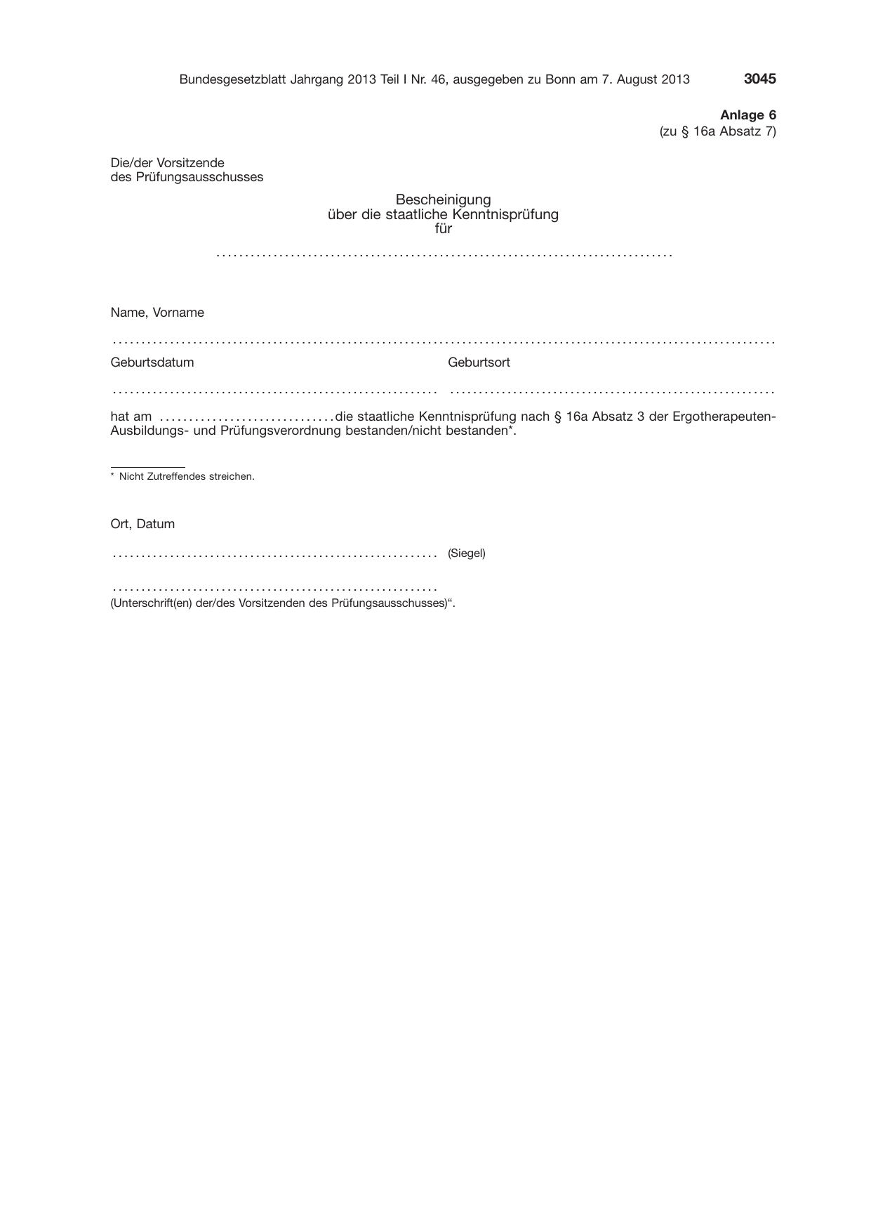 BGBl. 2013, Seite 3045 — Originalseite als Abbildung