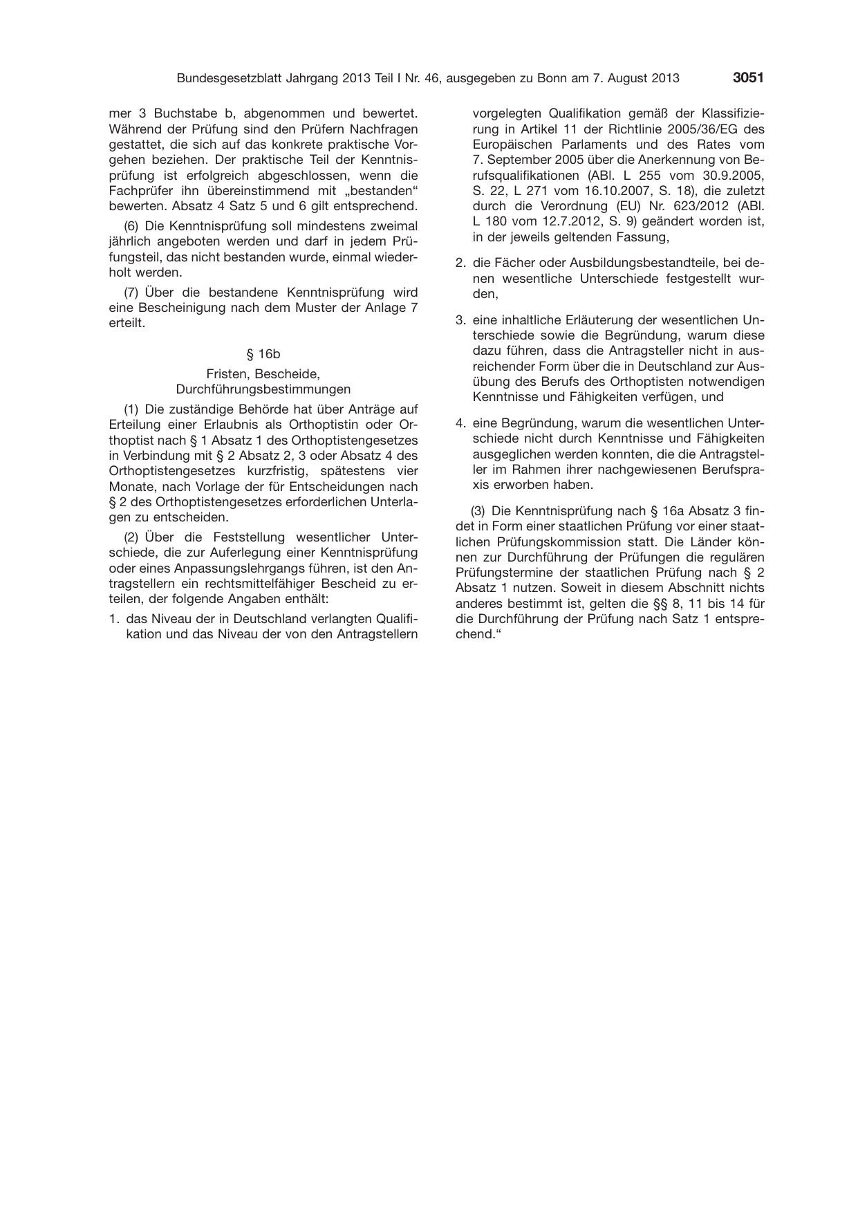 BGBl. 2013, Seite 3051 — Originalseite als Abbildung