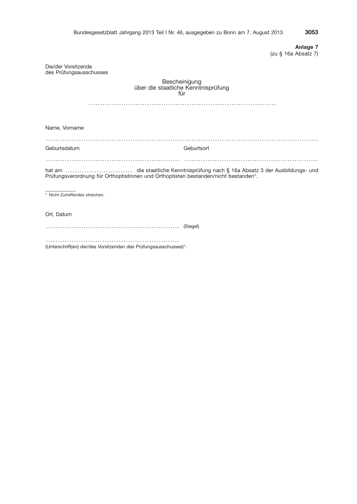 BGBl. 2013, Seite 3053 — Originalseite als Abbildung