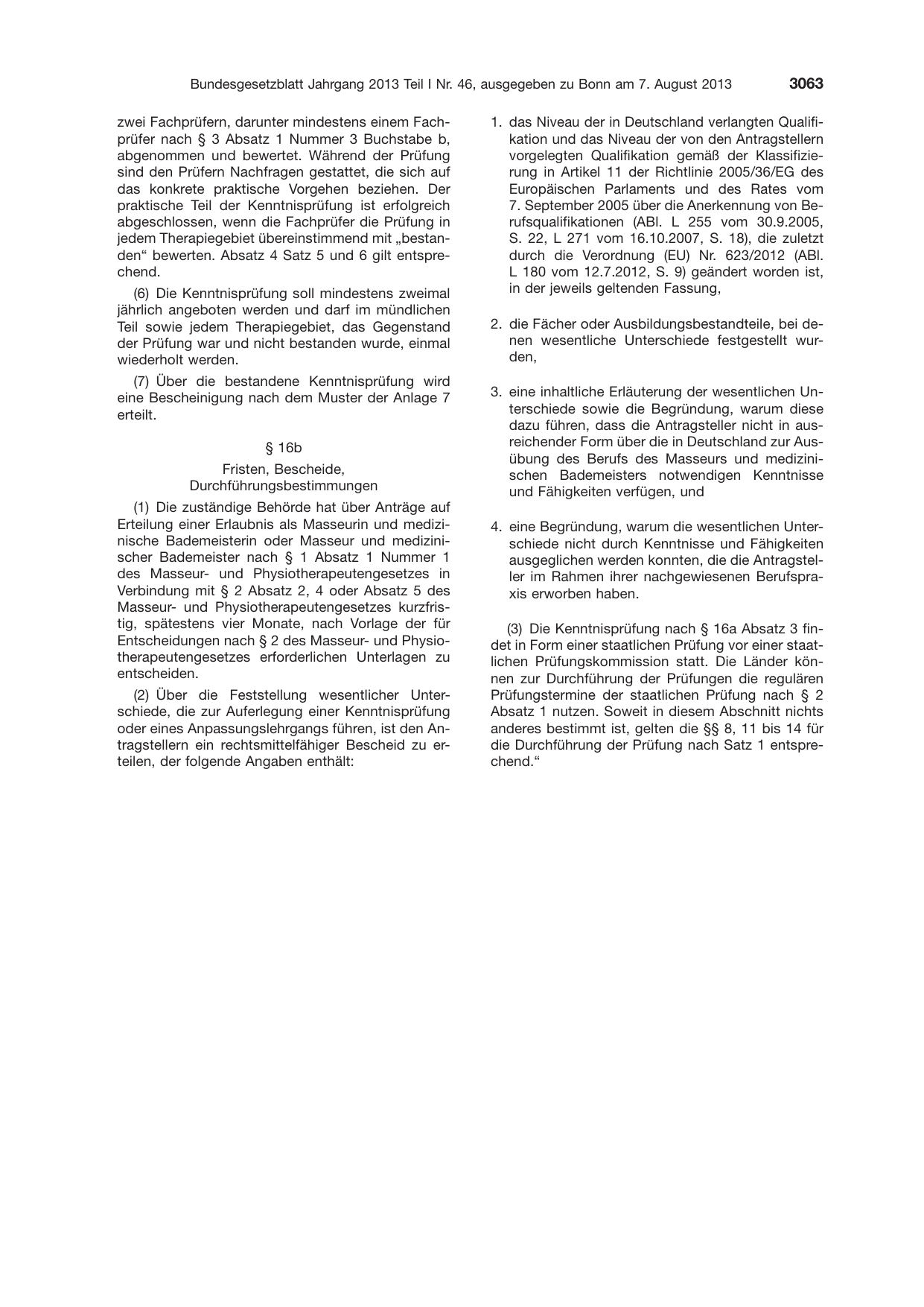 BGBl. 2013, Seite 3063 — Originalseite als Abbildung