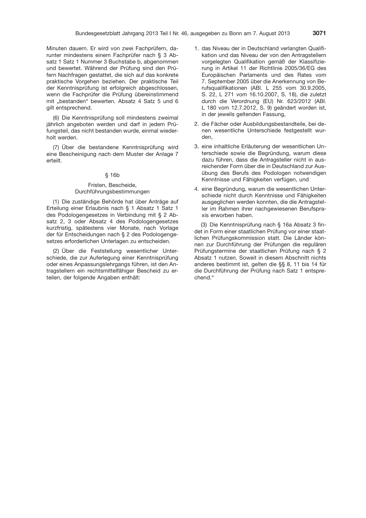 BGBl. 2013, Seite 3071 — Originalseite als Abbildung