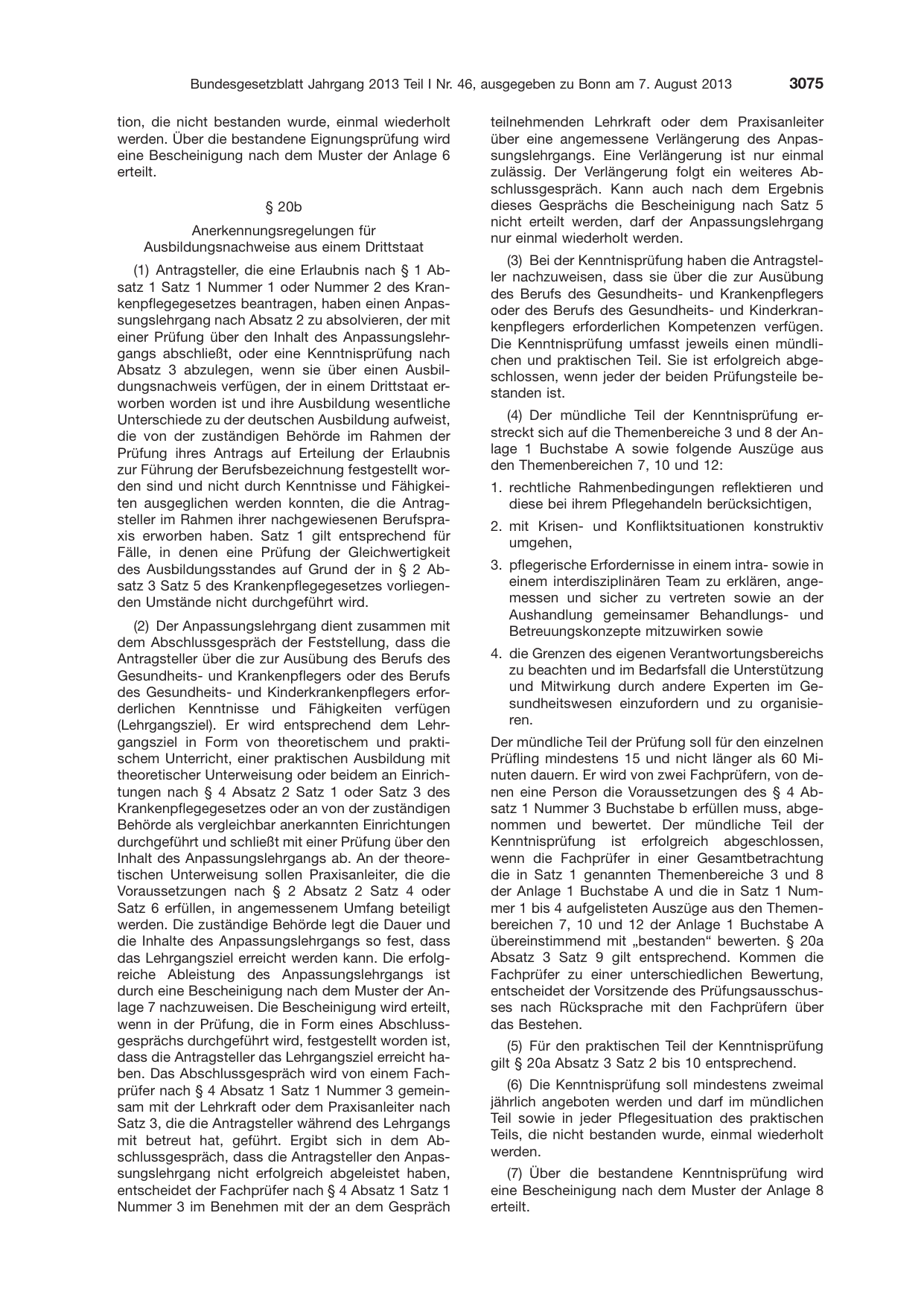 BGBl. 2013, Seite 3075 — Originalseite als Abbildung