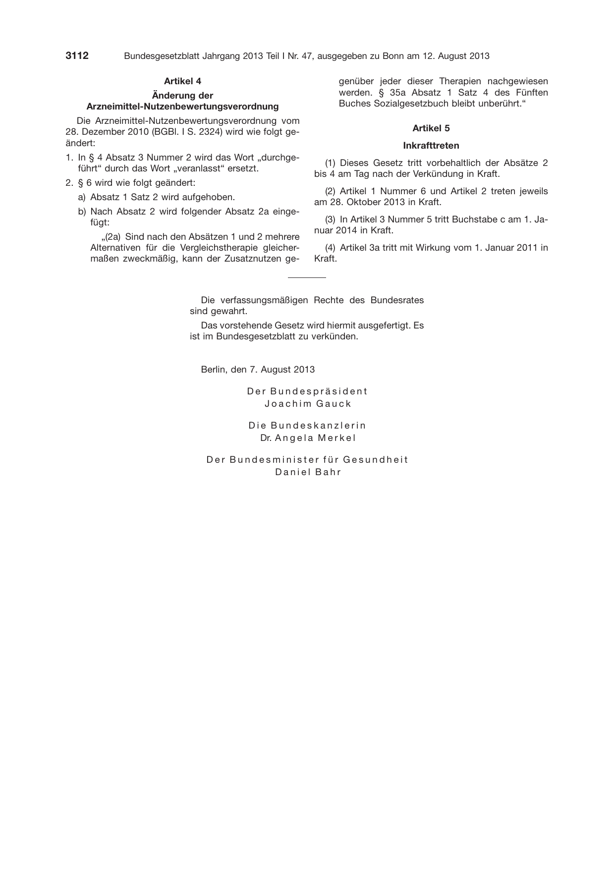 BGBl. 2013, Seite 3112 — Originalseite als Abbildung