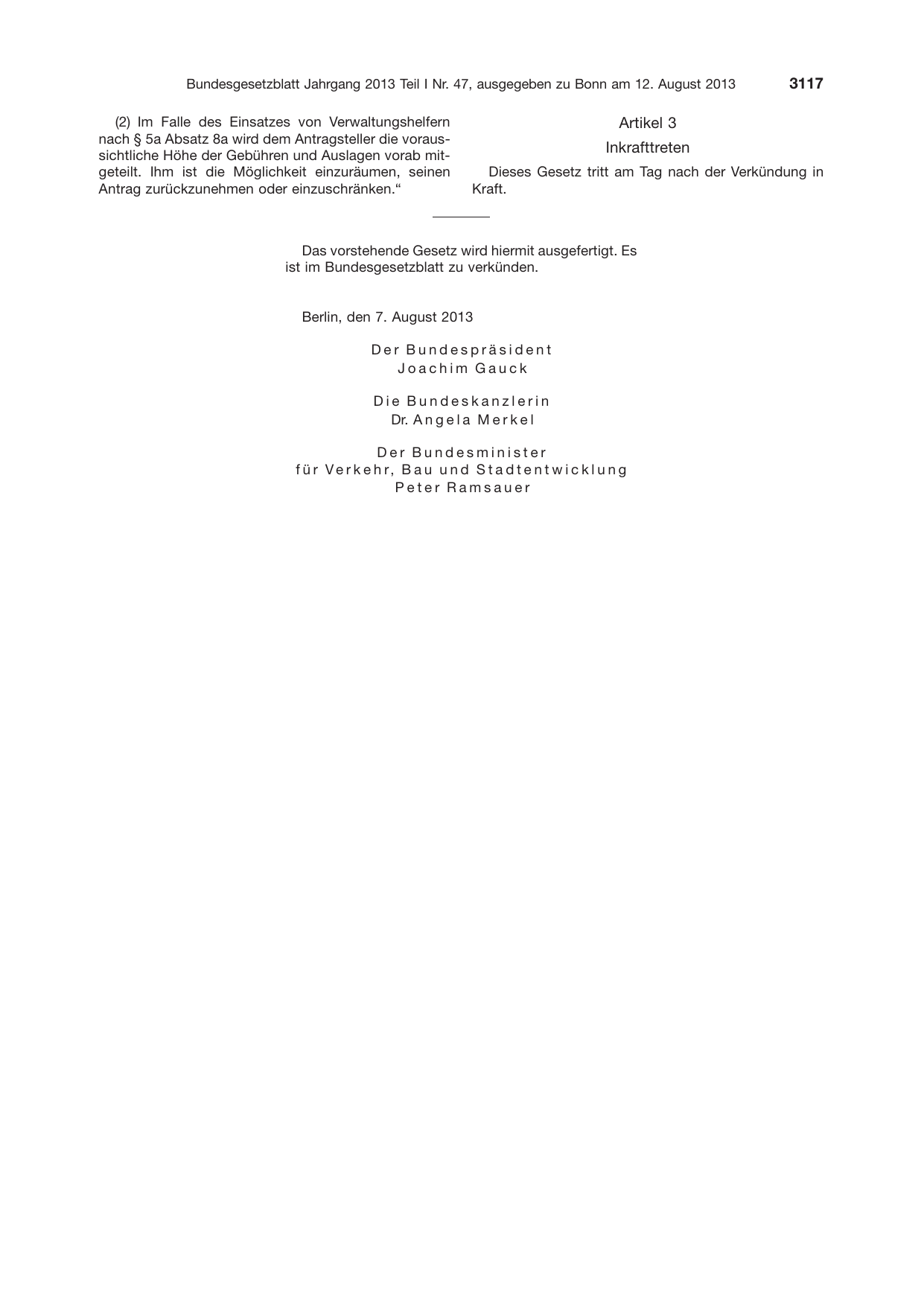 BGBl. 2013, Seite 3117 — Originalseite als Abbildung
