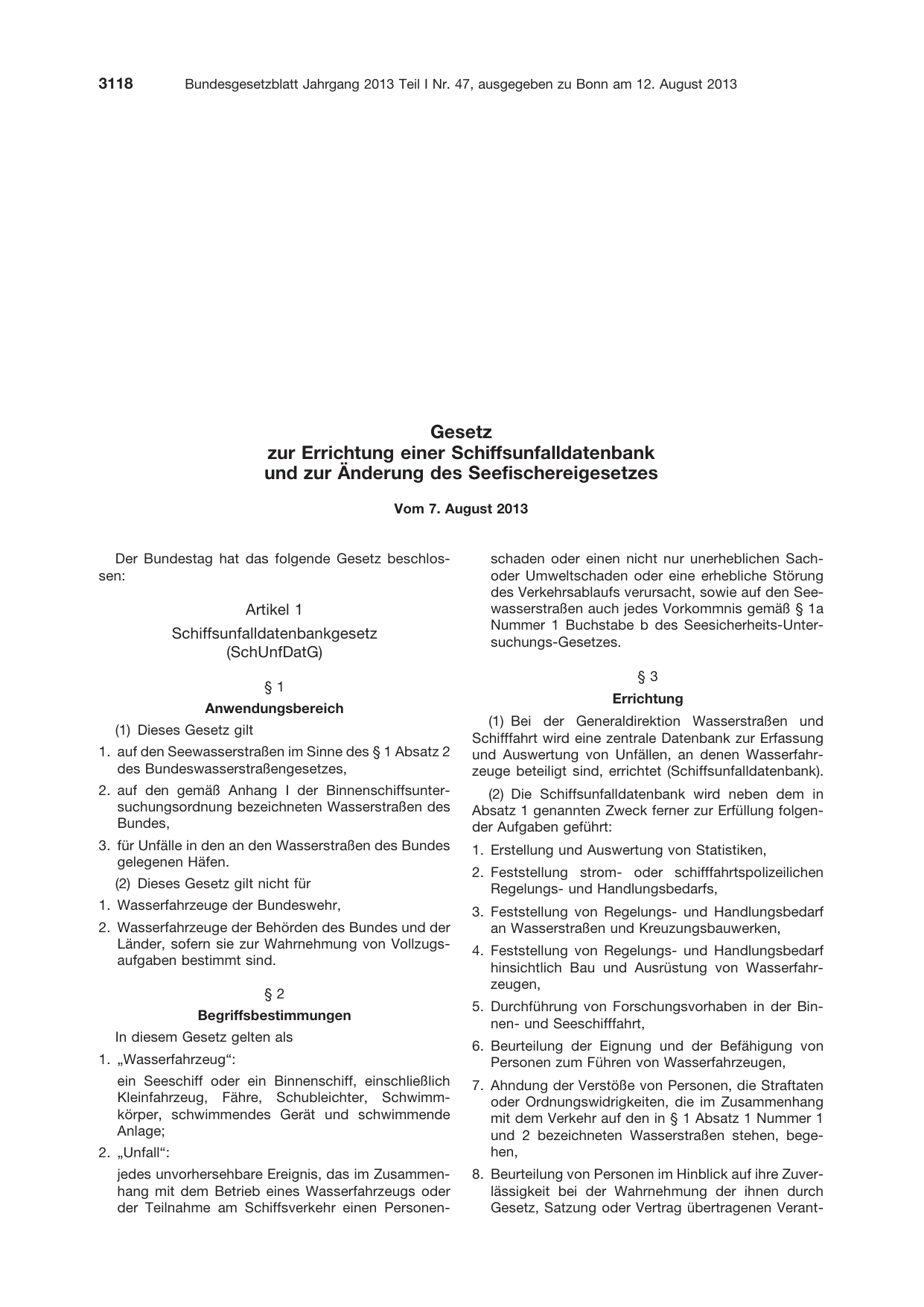 BGBl. 2013, Seite 3118 — Originalseite als Abbildung