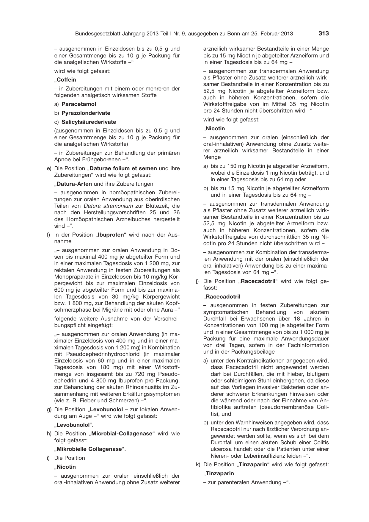 BGBl. 2013, Seite 313 — Originalseite als Abbildung