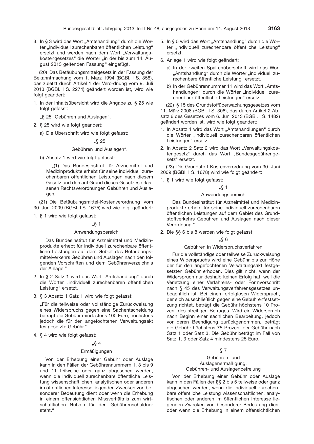BGBl. 2013, Seite 3163 — Originalseite als Abbildung