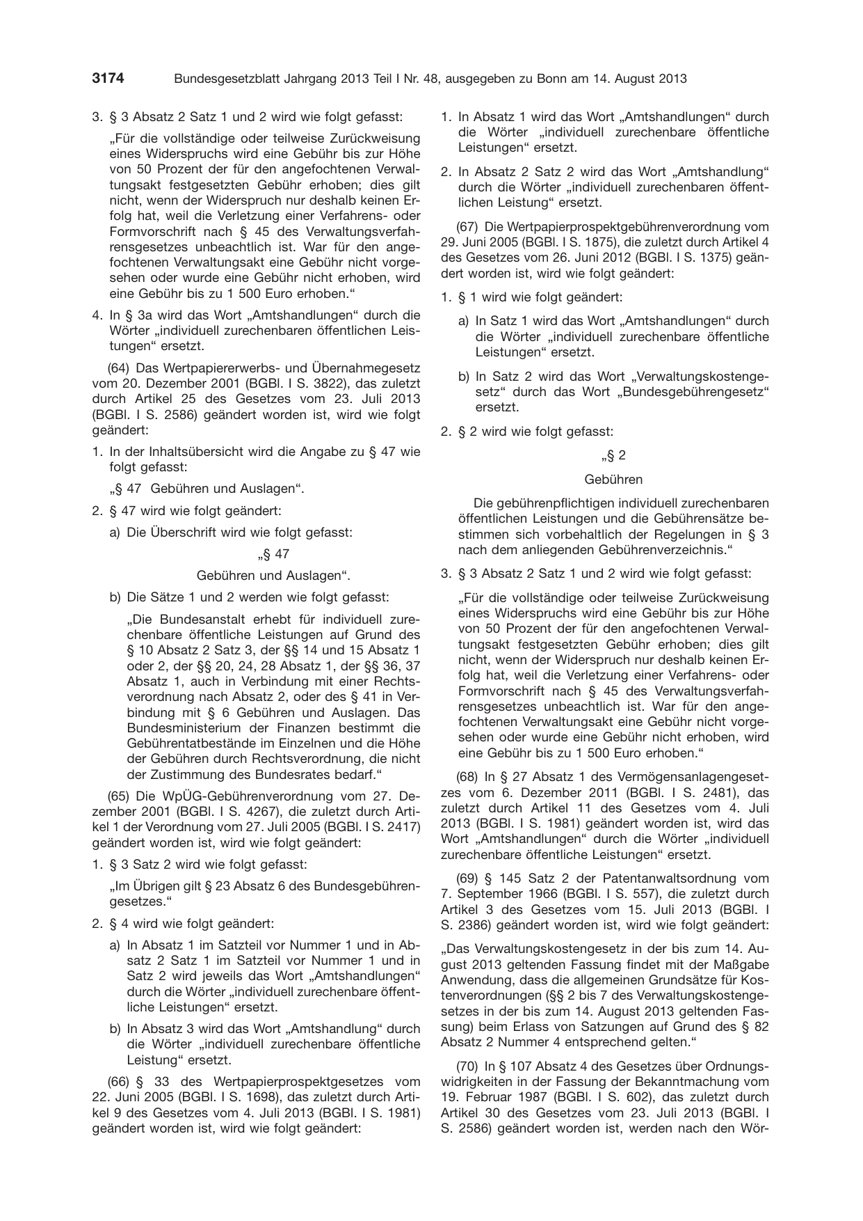 BGBl. 2013, Seite 3174 — Originalseite als Abbildung