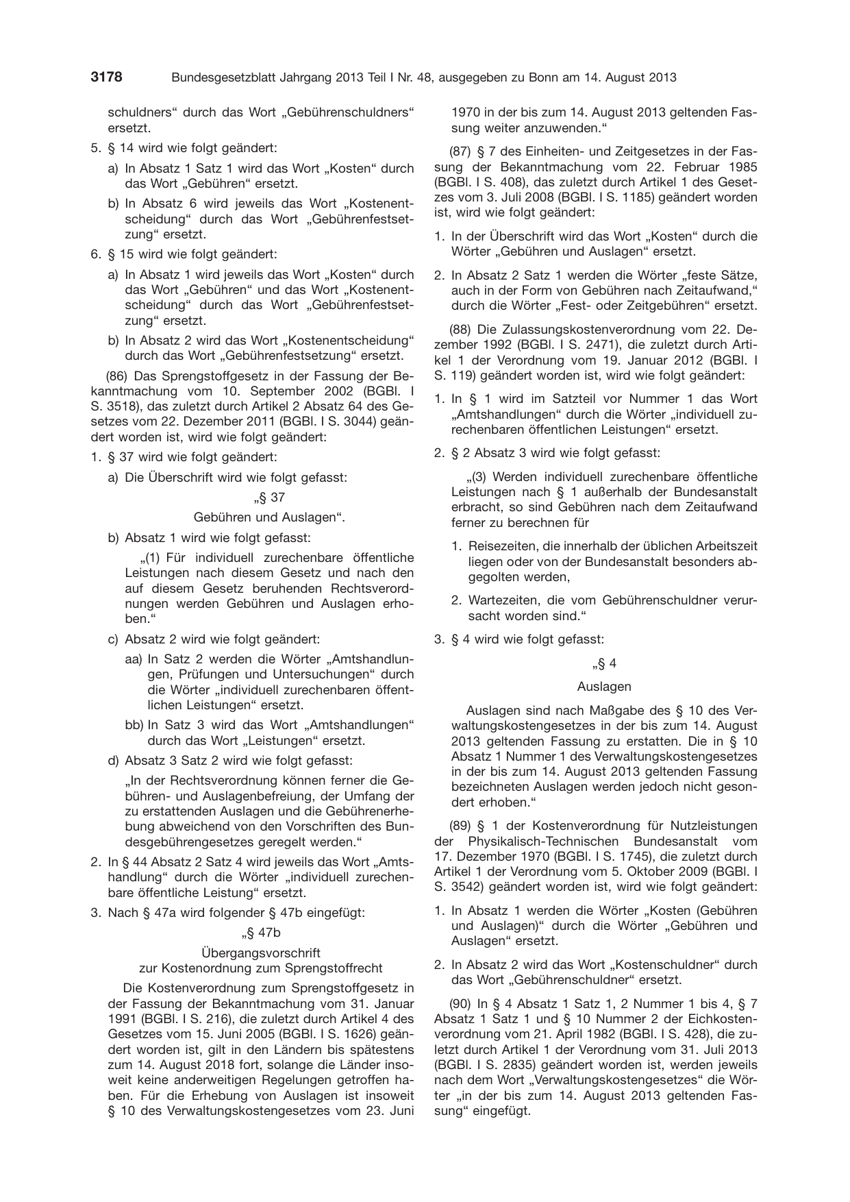 BGBl. 2013, Seite 3178 — Originalseite als Abbildung