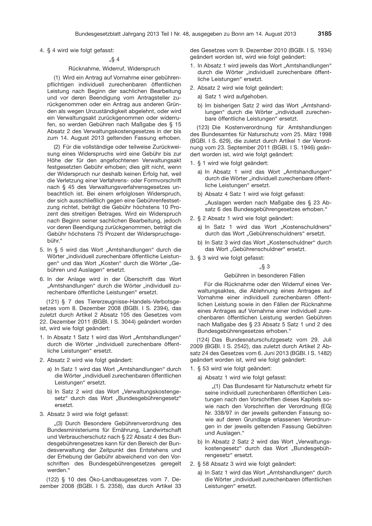 BGBl. 2013, Seite 3185 — Originalseite als Abbildung