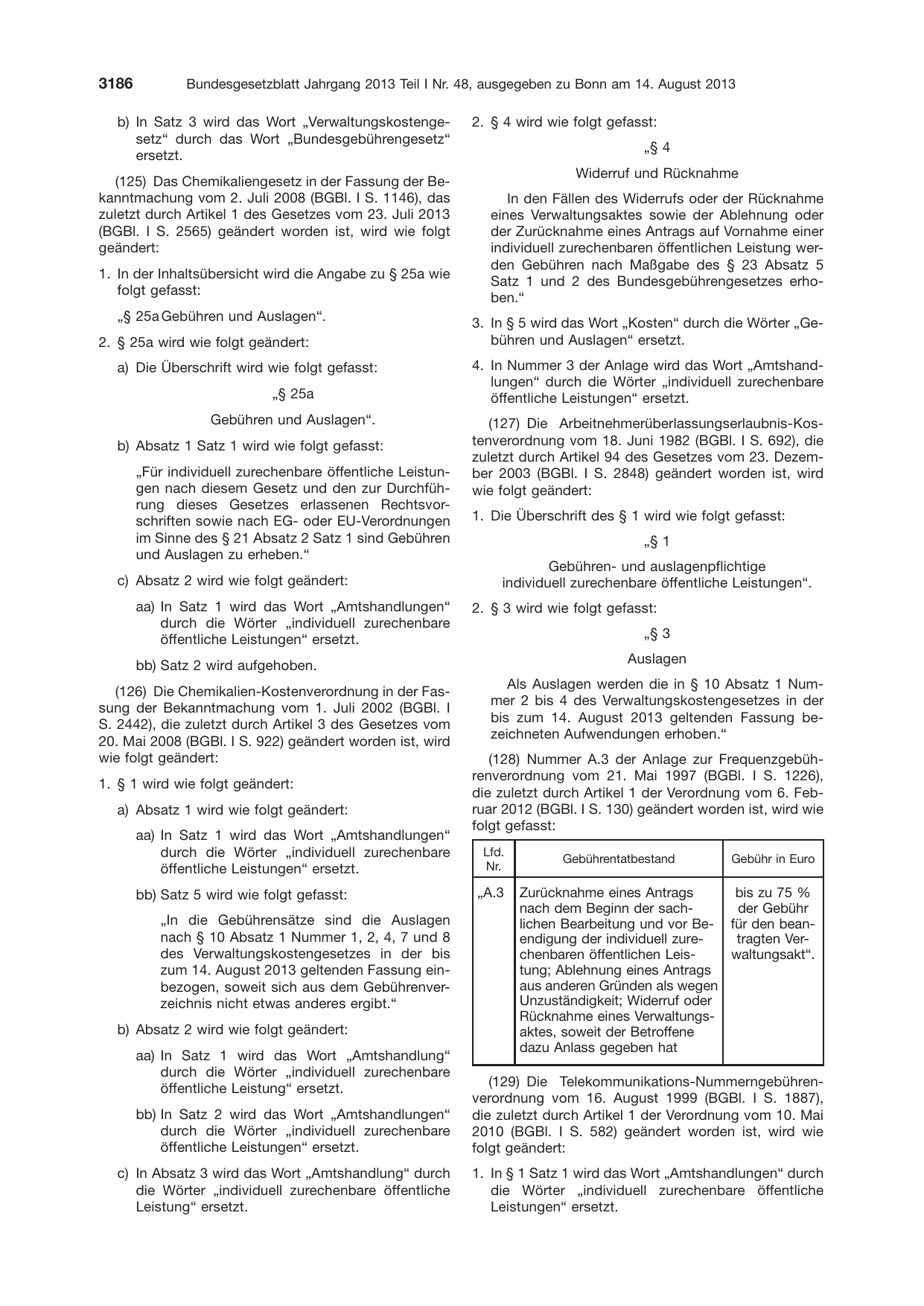BGBl. 2013, Seite 3186 — Originalseite als Abbildung