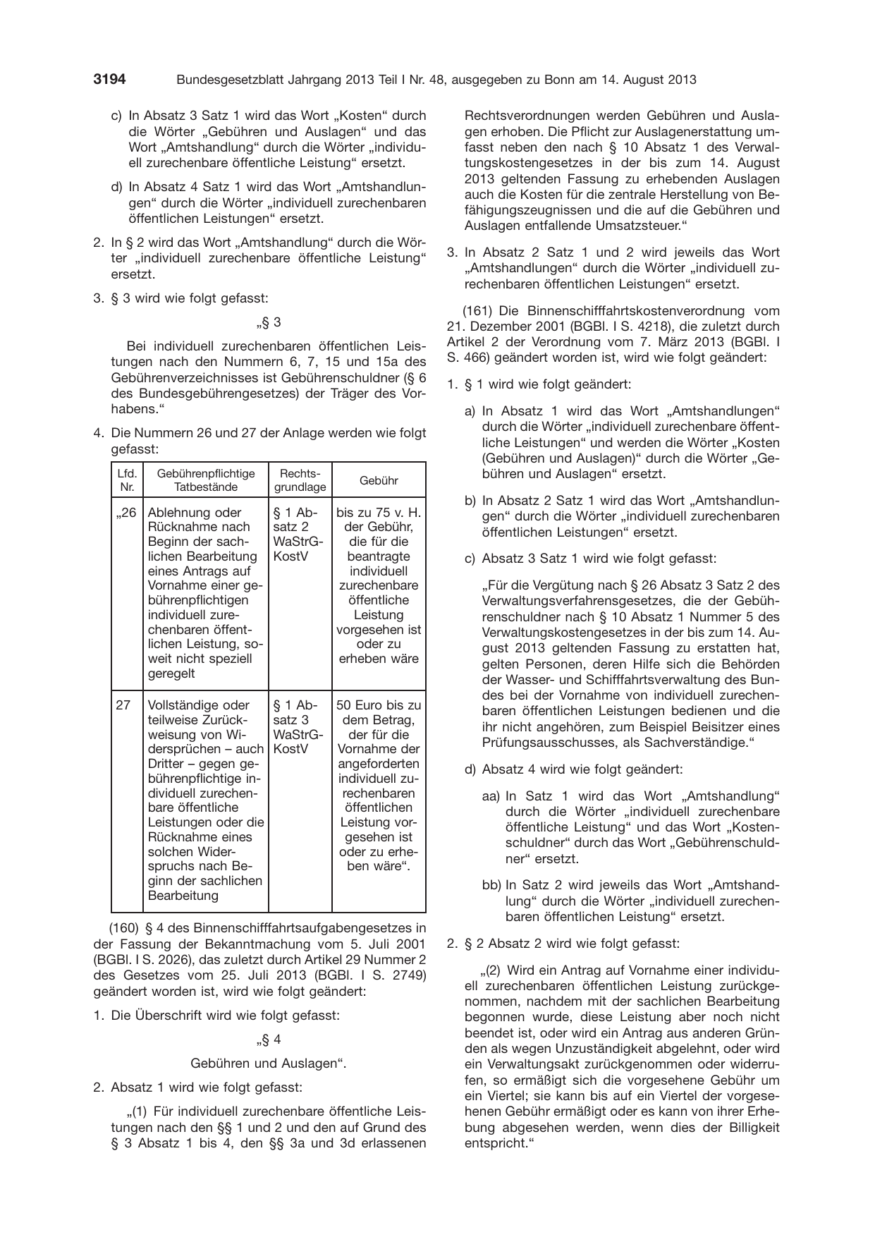 BGBl. 2013, Seite 3194 — Originalseite als Abbildung