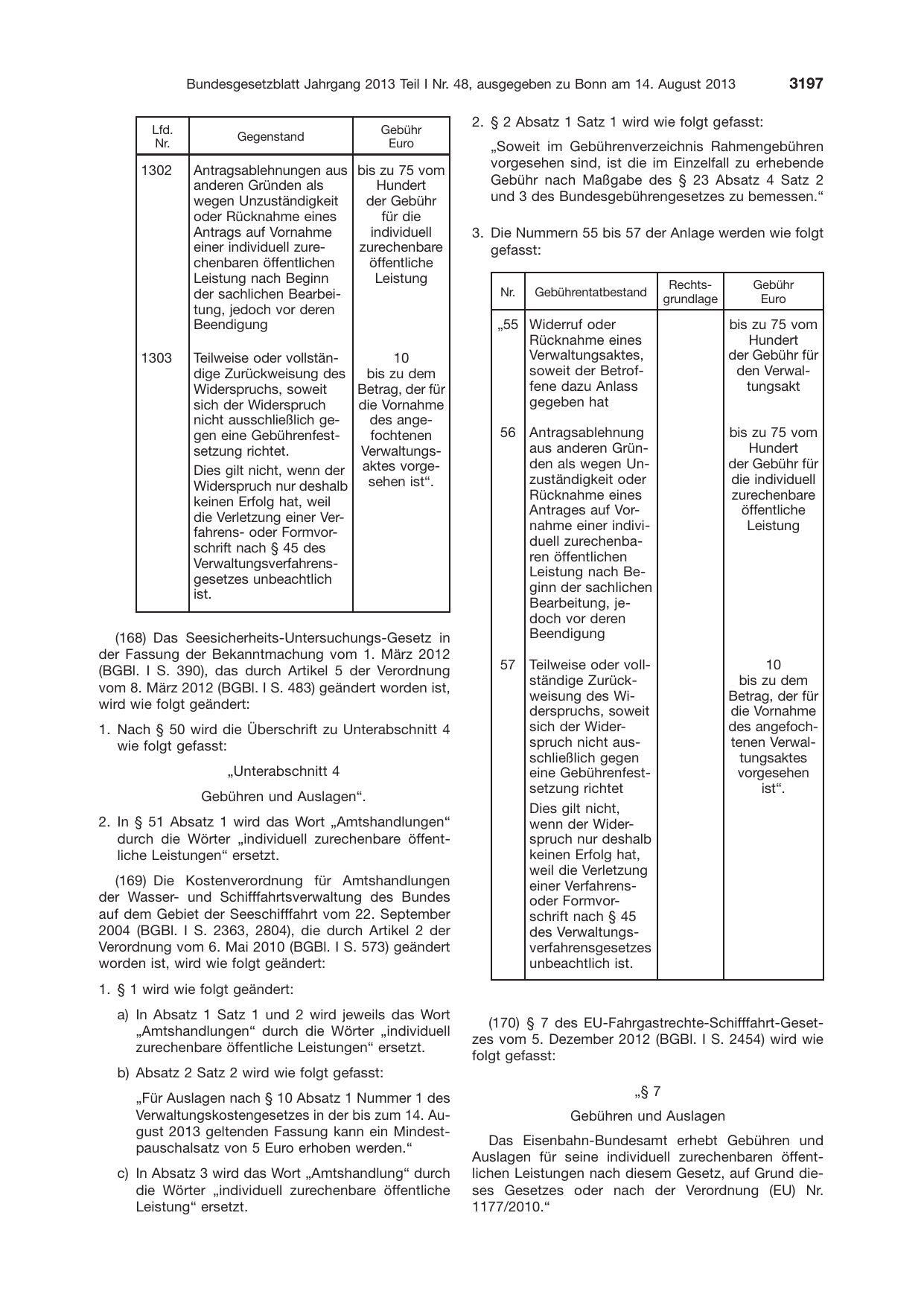 BGBl. 2013, Seite 3197 — Originalseite als Abbildung